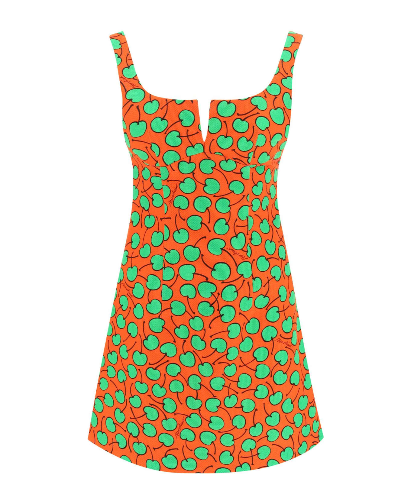 Moschino Cherry Print Short Dress - FANTASIA ROSSO (Orange) ワンピース＆ドレス