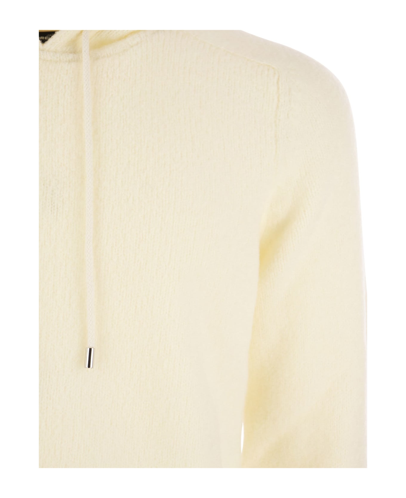 Tagliatore Wool Pullover With Hood - Cream フリース