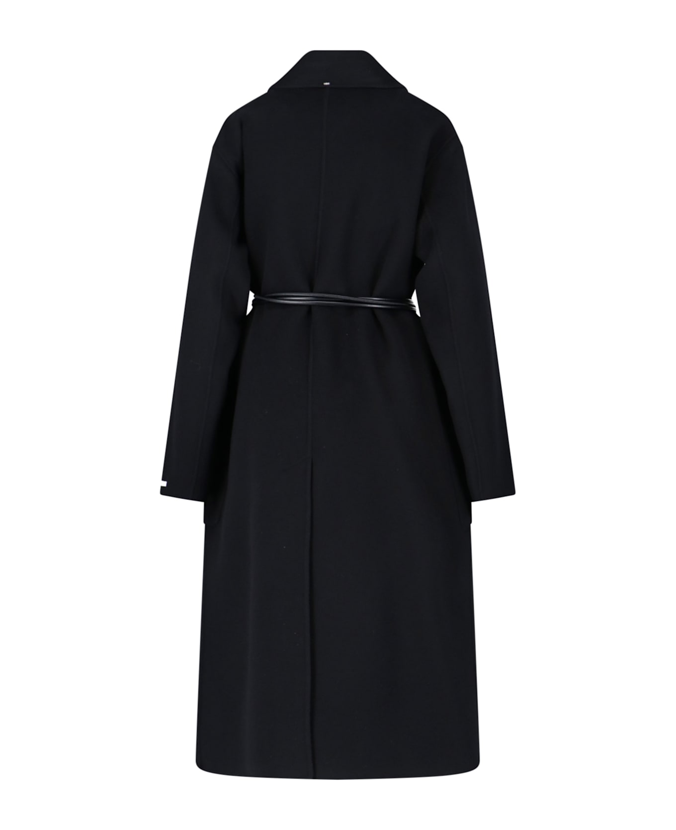 SportMax Virgin Wool Dressing Gown Coat - Black