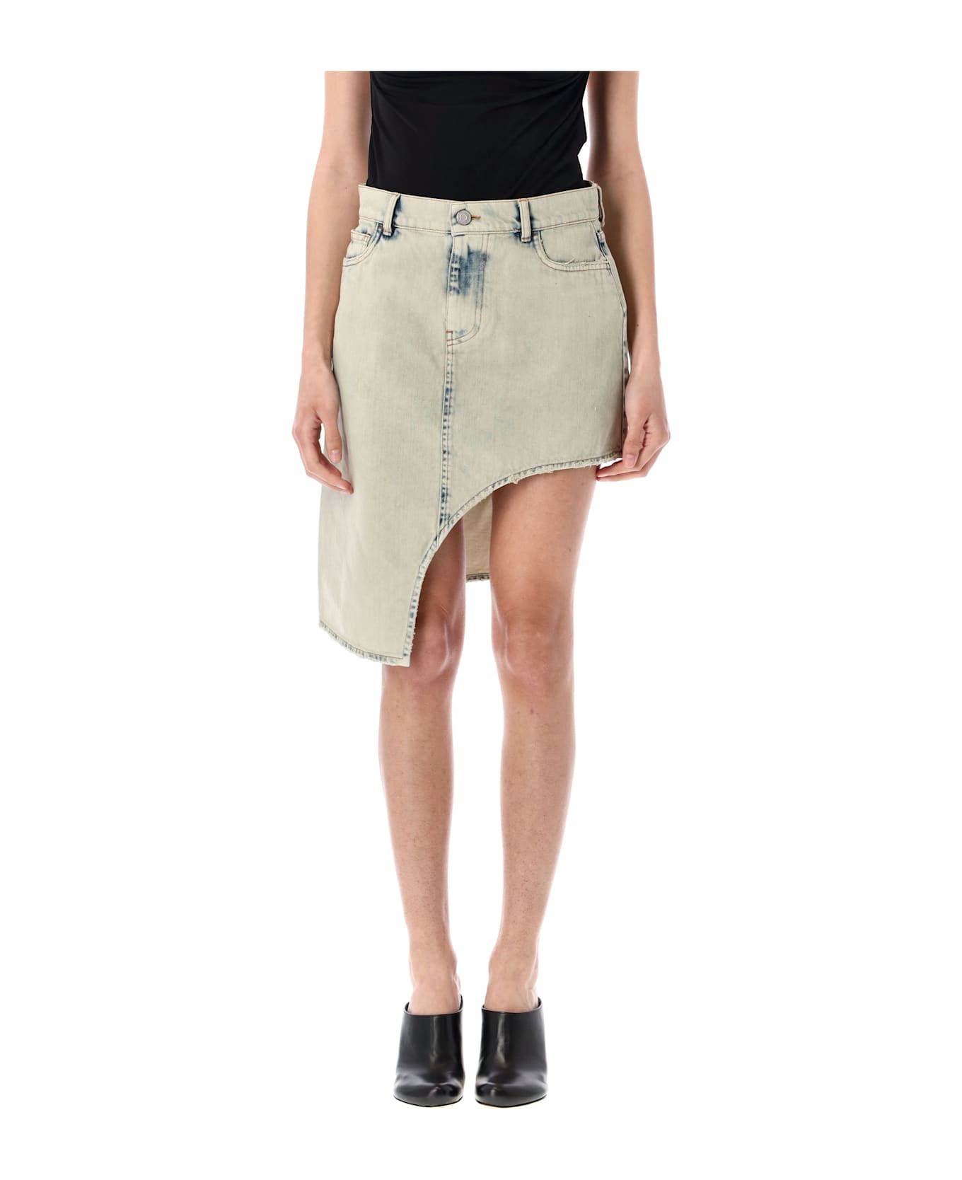 Coperni Asymmetric Denim Skirt - GREY GREUGE