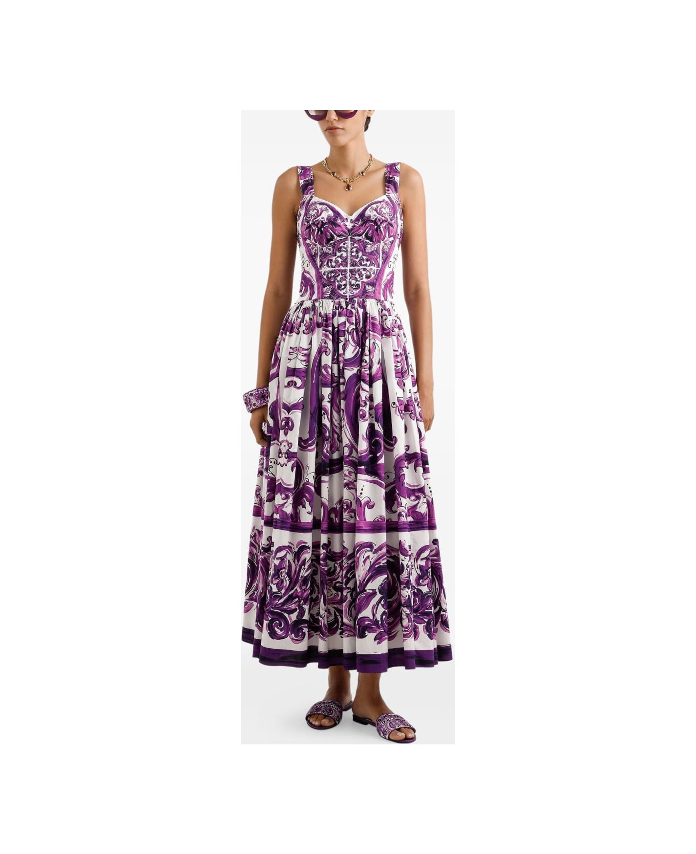 Dolce & Gabbana Dolce &amp; Gabbana Midi Dress With Graphic Print - MultiColour