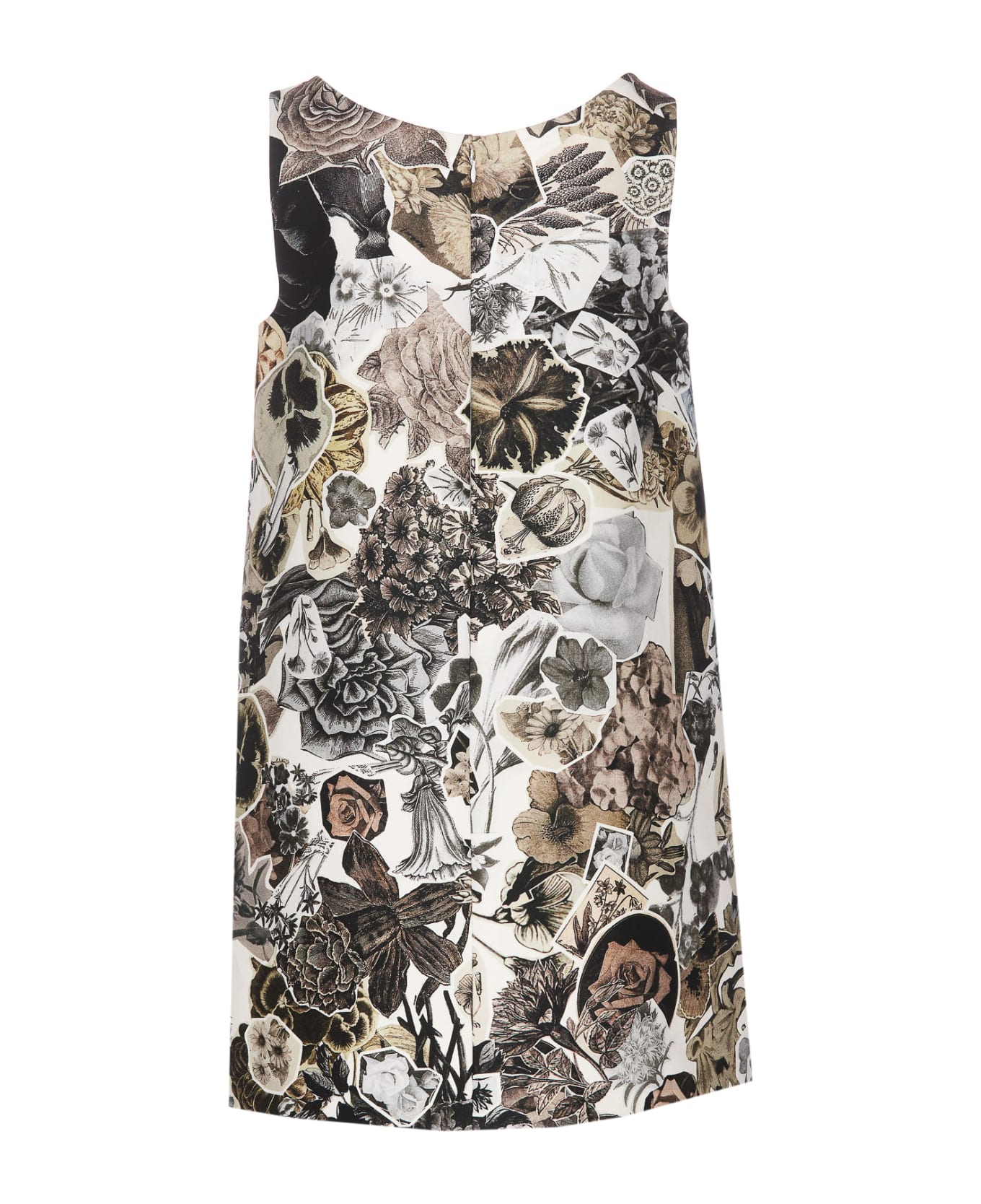 Marni Nocturnal White And Black Flared Cady Dress - MultiColour