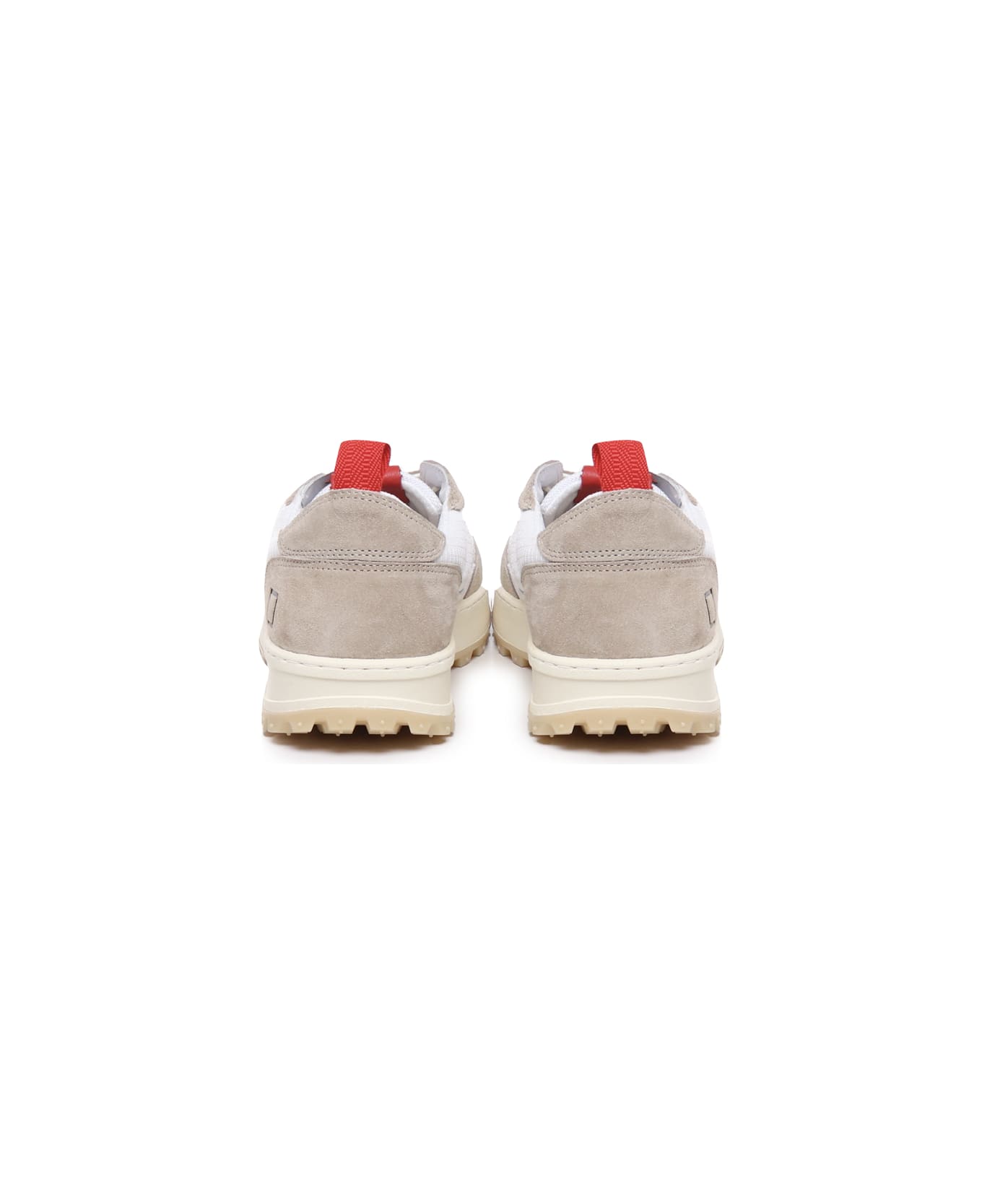 D.A.T.E. Kdue Ripstop Sneakers - White, taupe, red