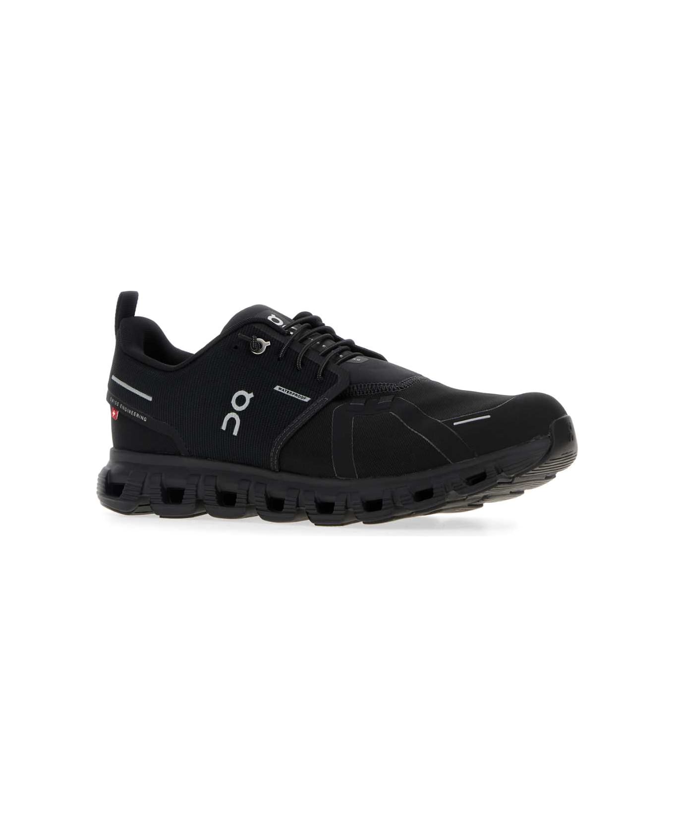 ON Black Fabric Cloud 6 Wp Sneakers - BLACKBLACK