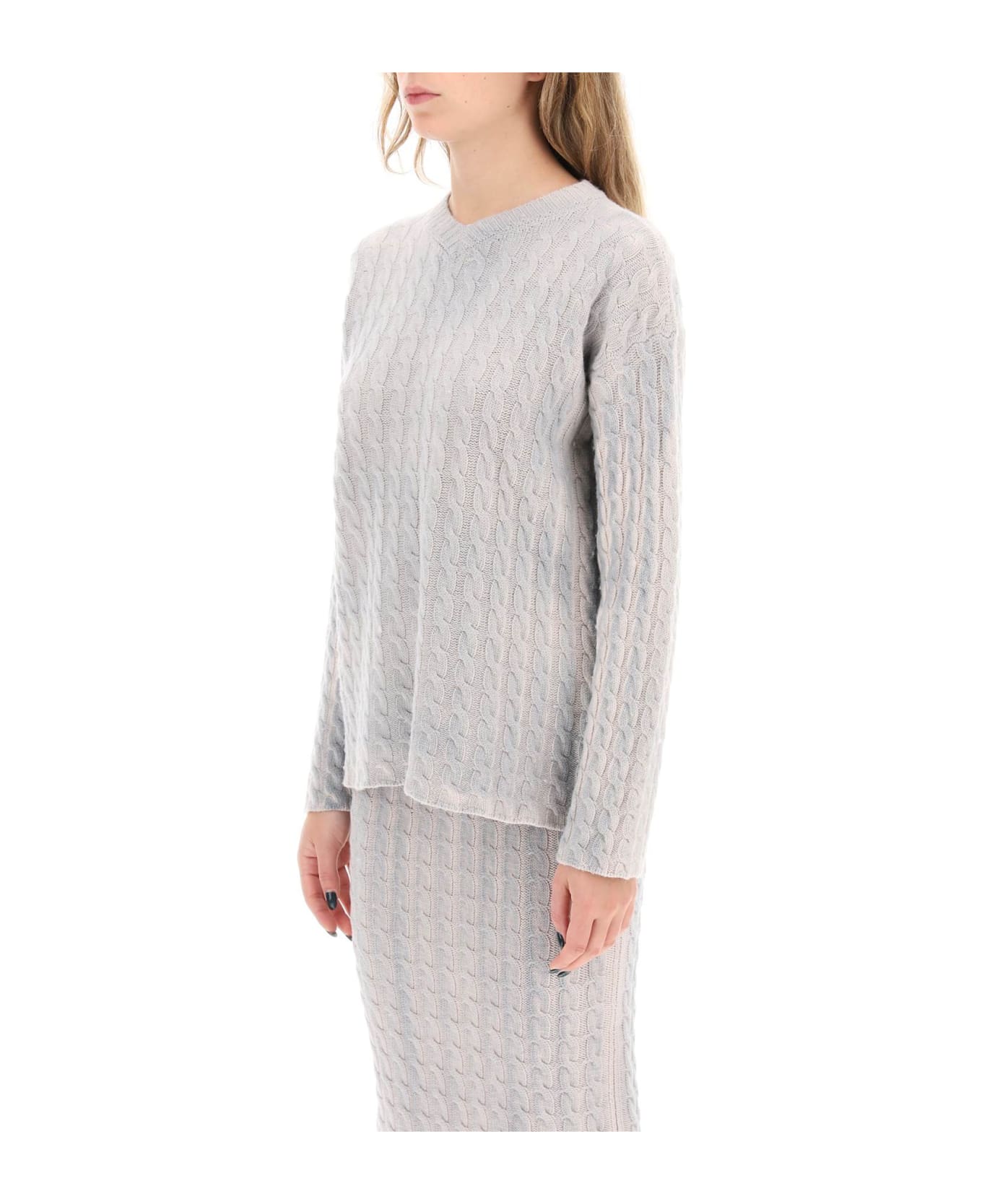 Paloma Wool Ainhoa Cable Knit Sweater - GRIS MEDIO (Grey)