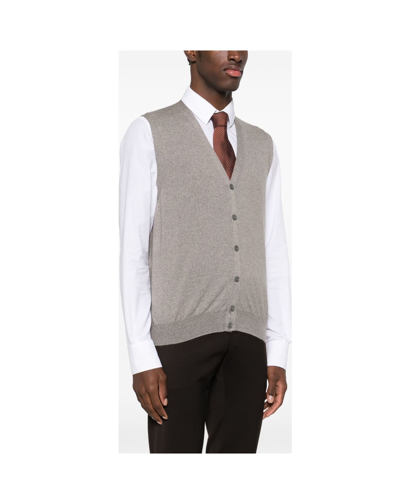 Barba Napoli Barba V-neck Cardigan - Grey