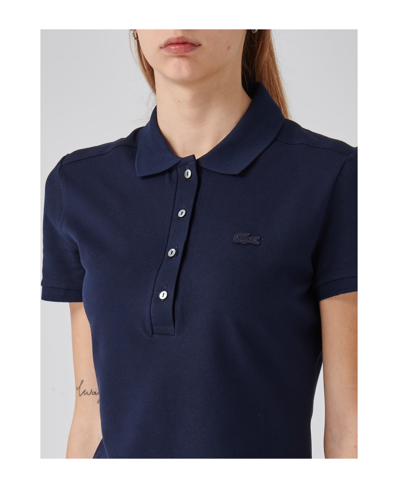 Lacoste Cotton T-shirt - NAVY ポロシャツ
