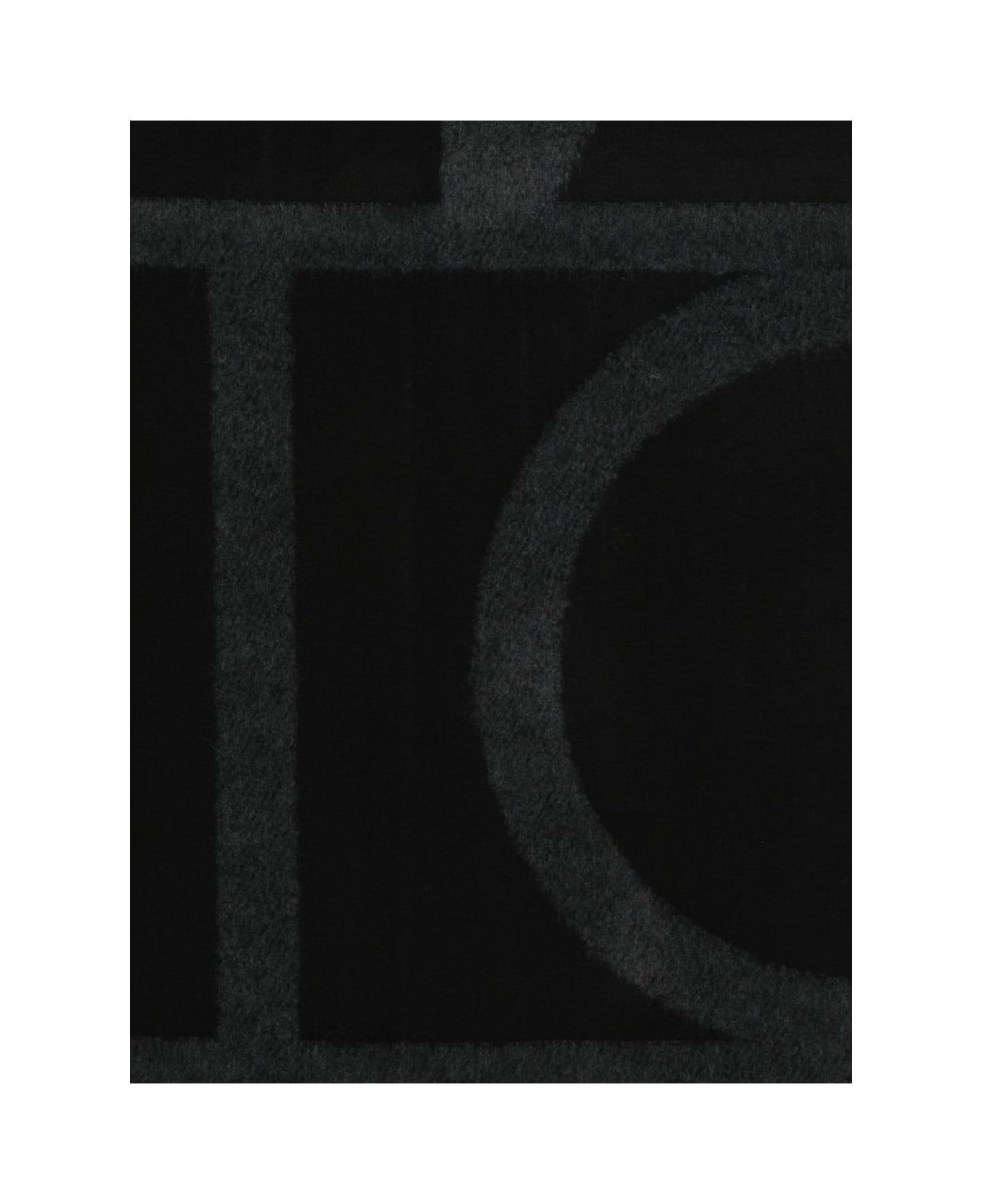 Totême Wool Monogram Scarf - Black