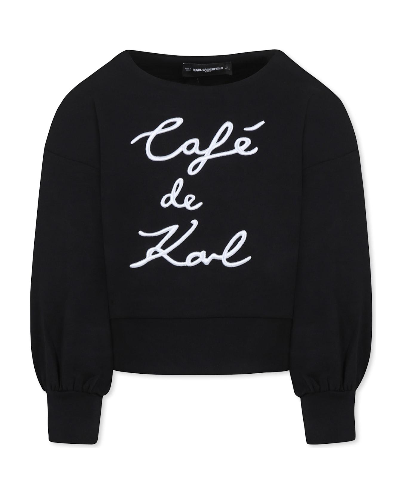 Karl Lagerfeld Kids Black Sweatshirt For Girl With Logo - Black