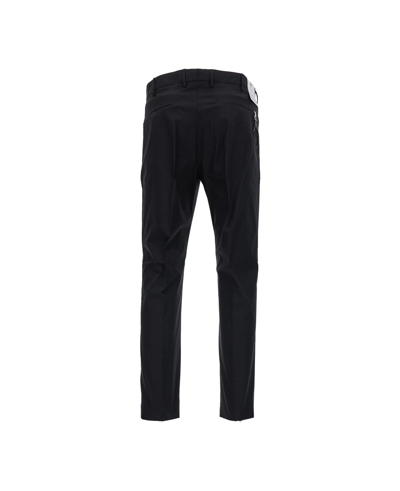 PT Torino Black Slim Cut Tailored Trousers In Cotton Blend Man - Black ボトムス