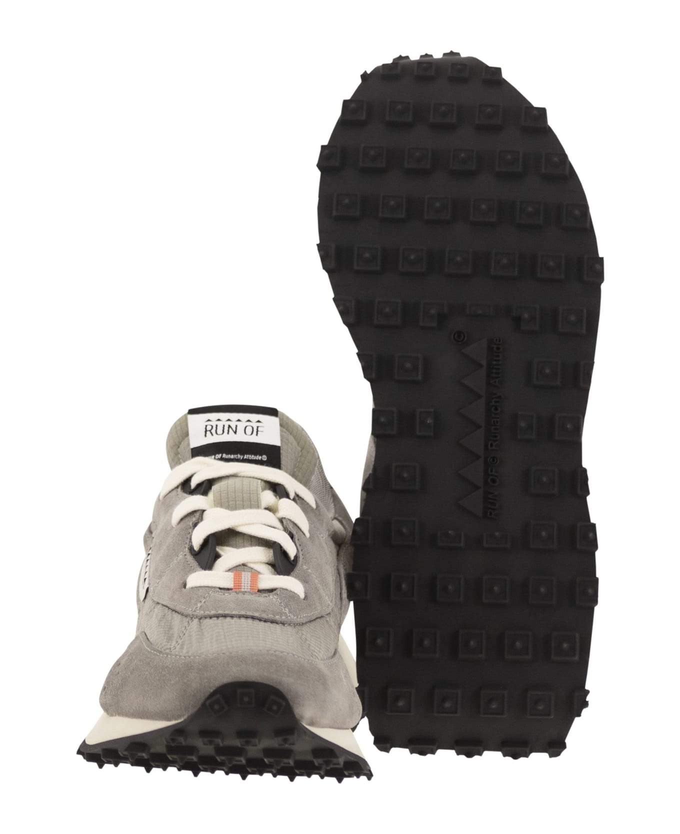 RUN OF Oxygen M - Sneakers Suede, Canvas And Leather - Grey