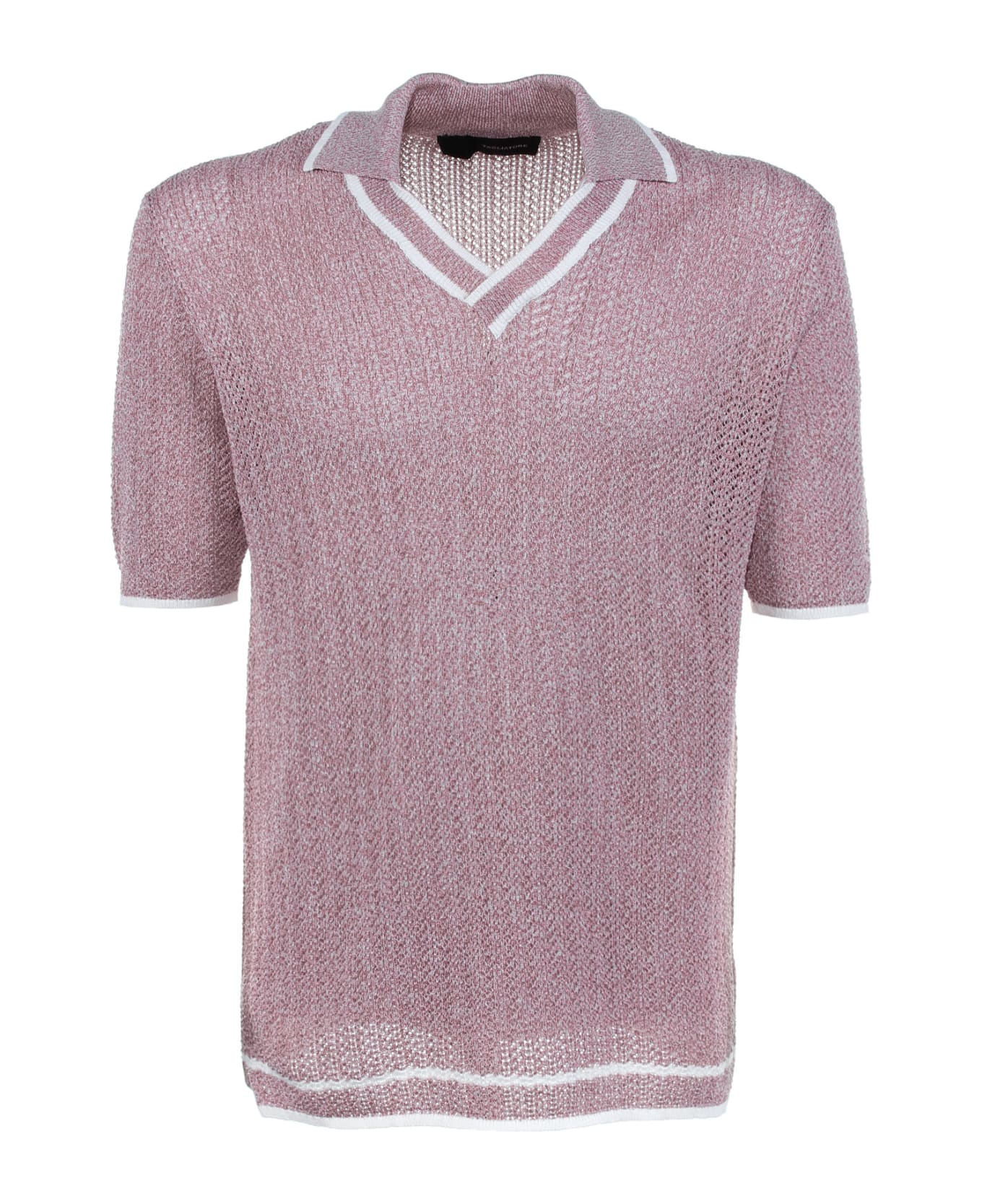 Tagliatore Cotton Polo Shirt Without Button - ROSA