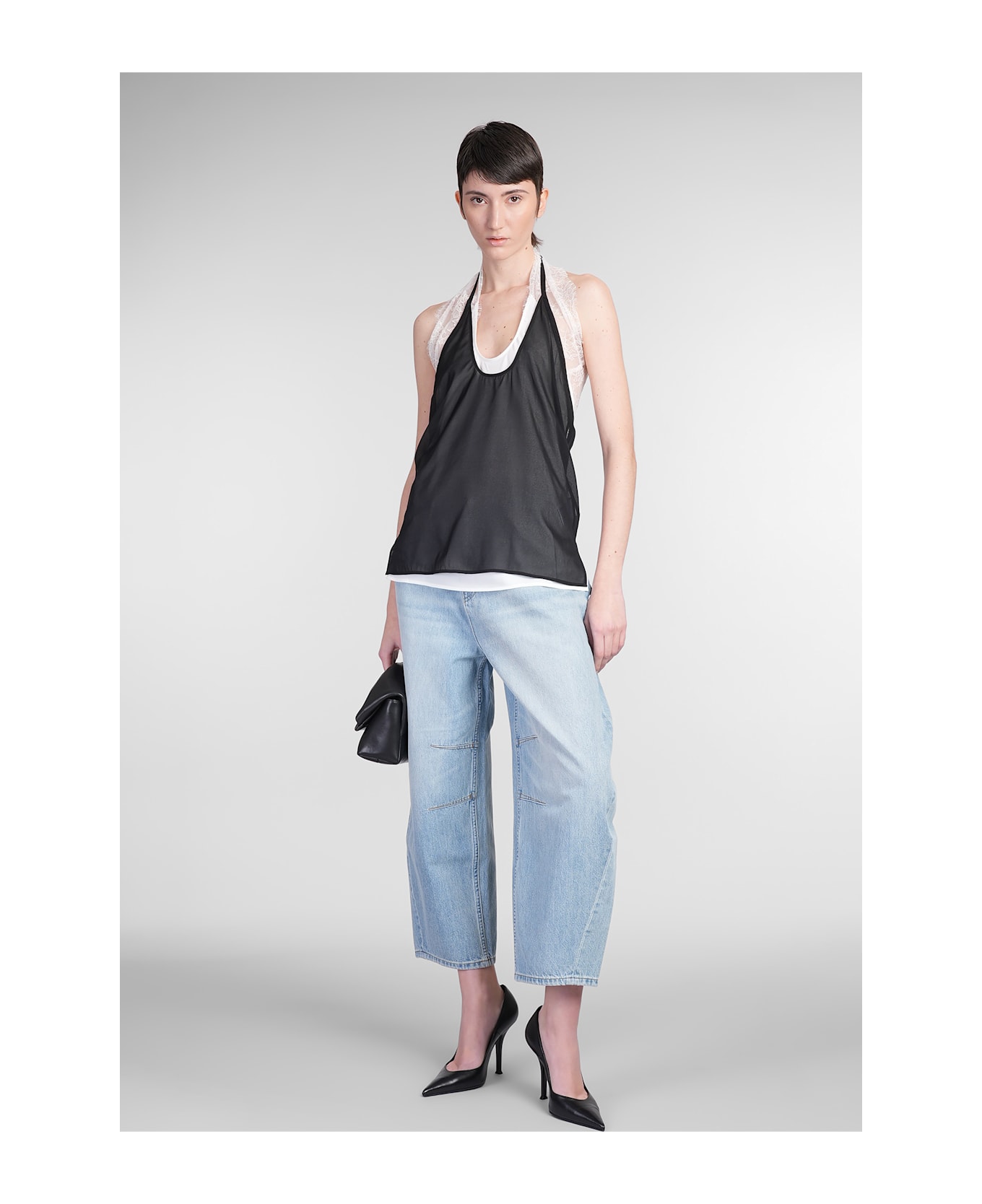 Helmut Lang Topwear In Black Silk - black