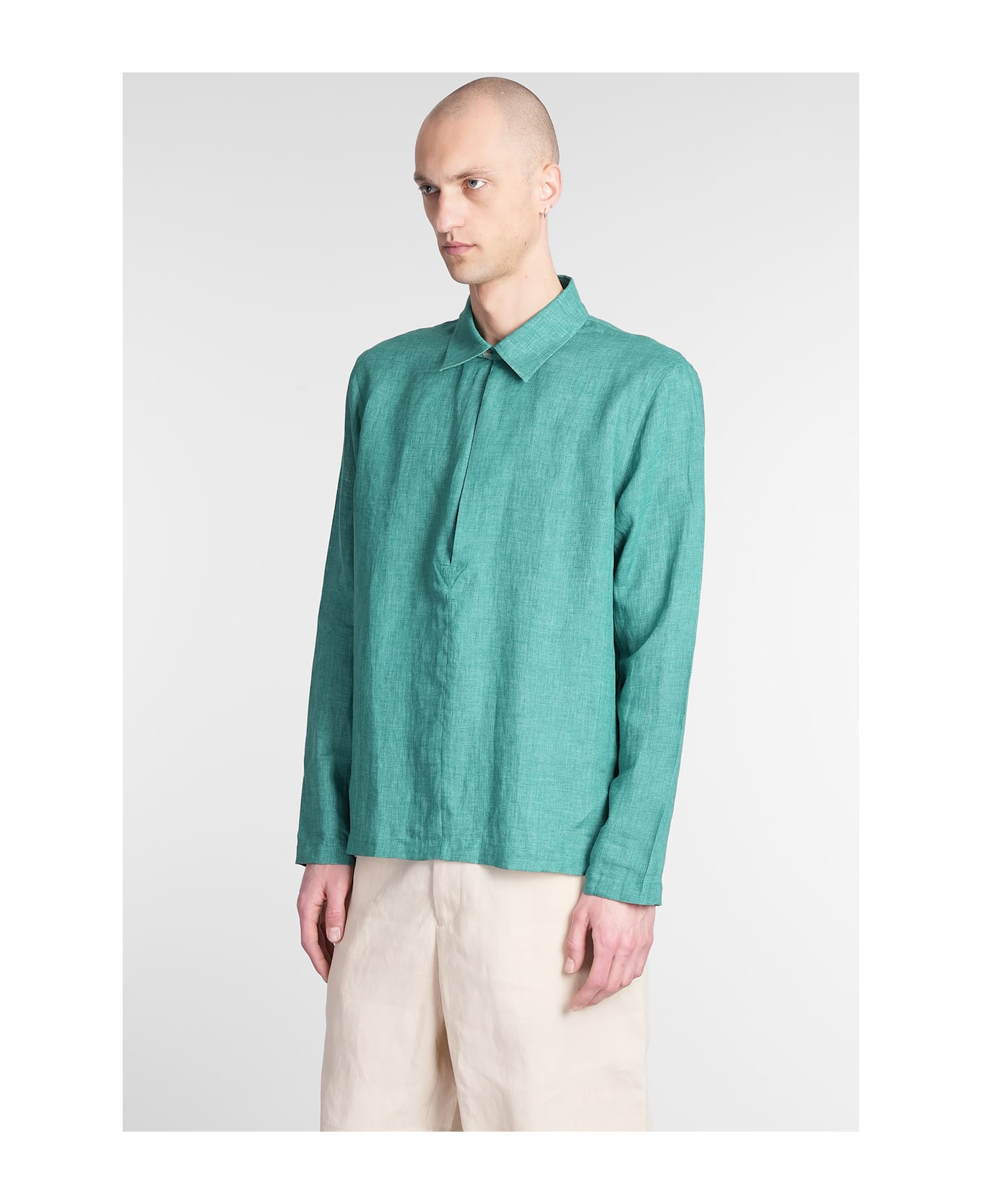 Paul Smith Shirt In Green Linen - green