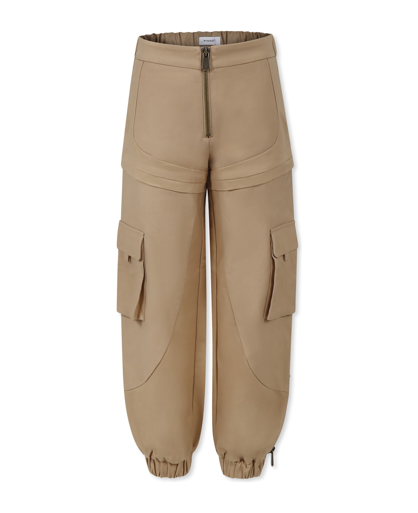 Pinko Beige Trousers For Girl - Beige