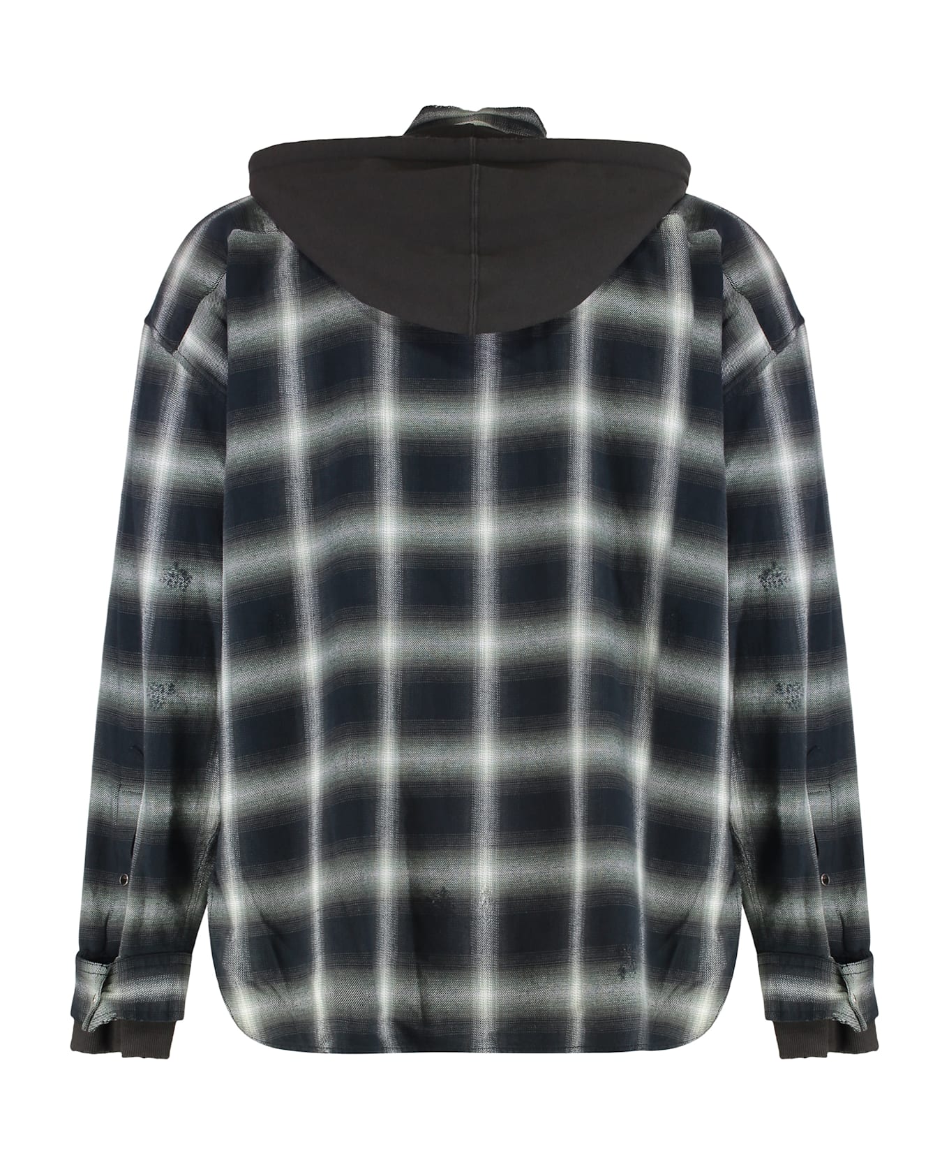 Mihara Yasuhiro Checked Shirt With Hood - green