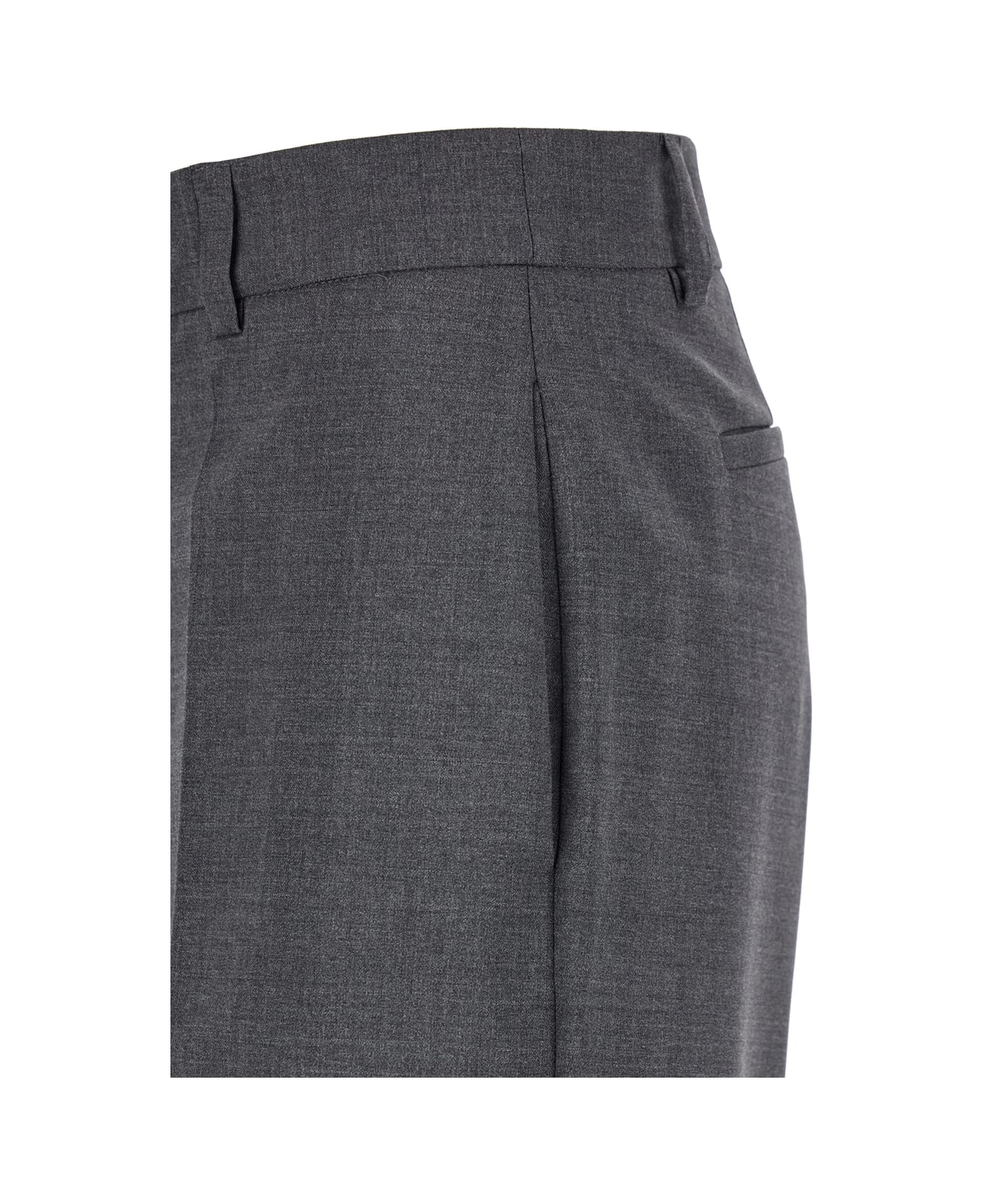 Parosh Grey High-waisted Tailored Pants With Concealed Closure In Fabric Woman - Grey