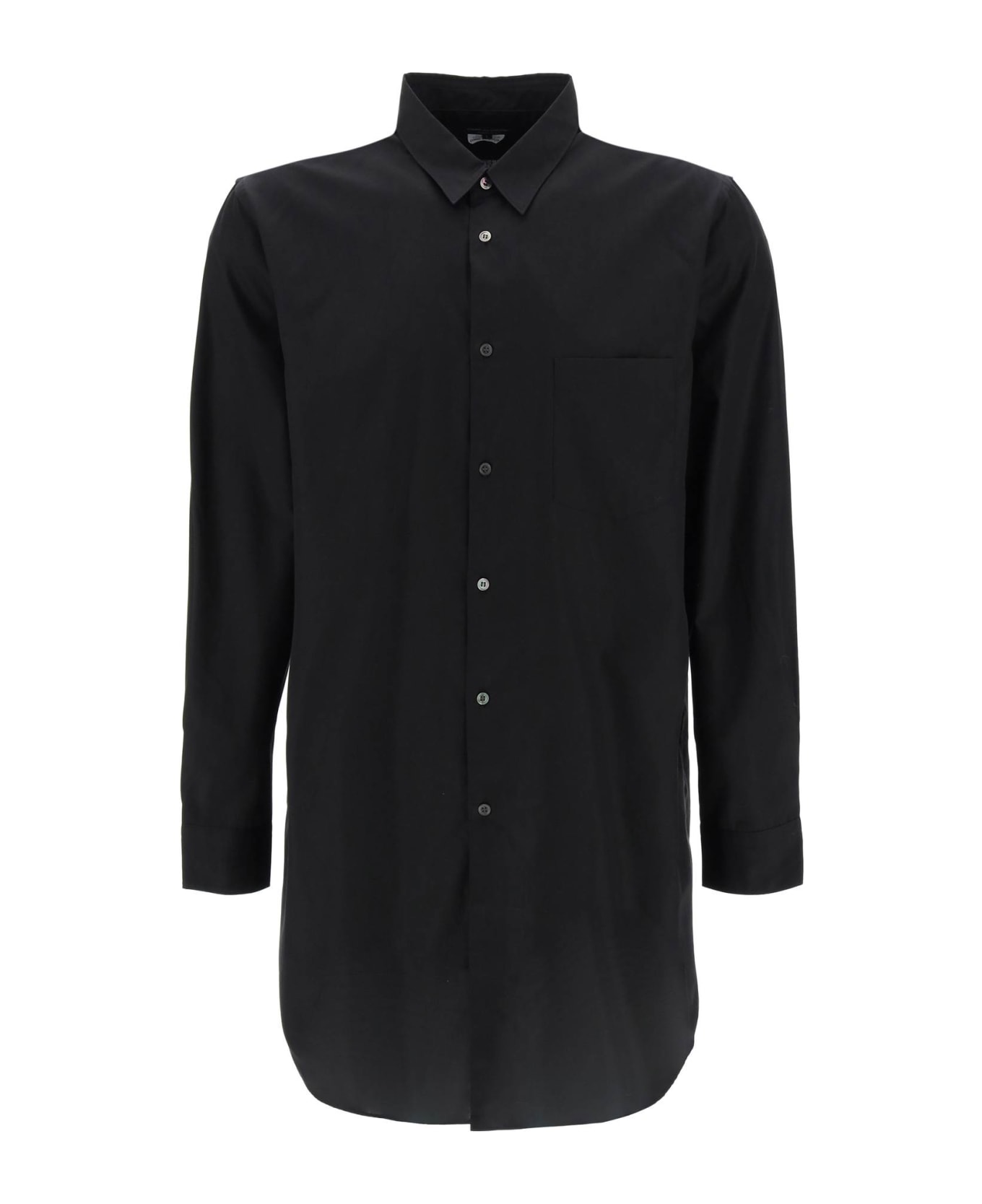 Comme Des Garçons Homme Plus Maxi Shirt In Poplin - BLACK (Black)