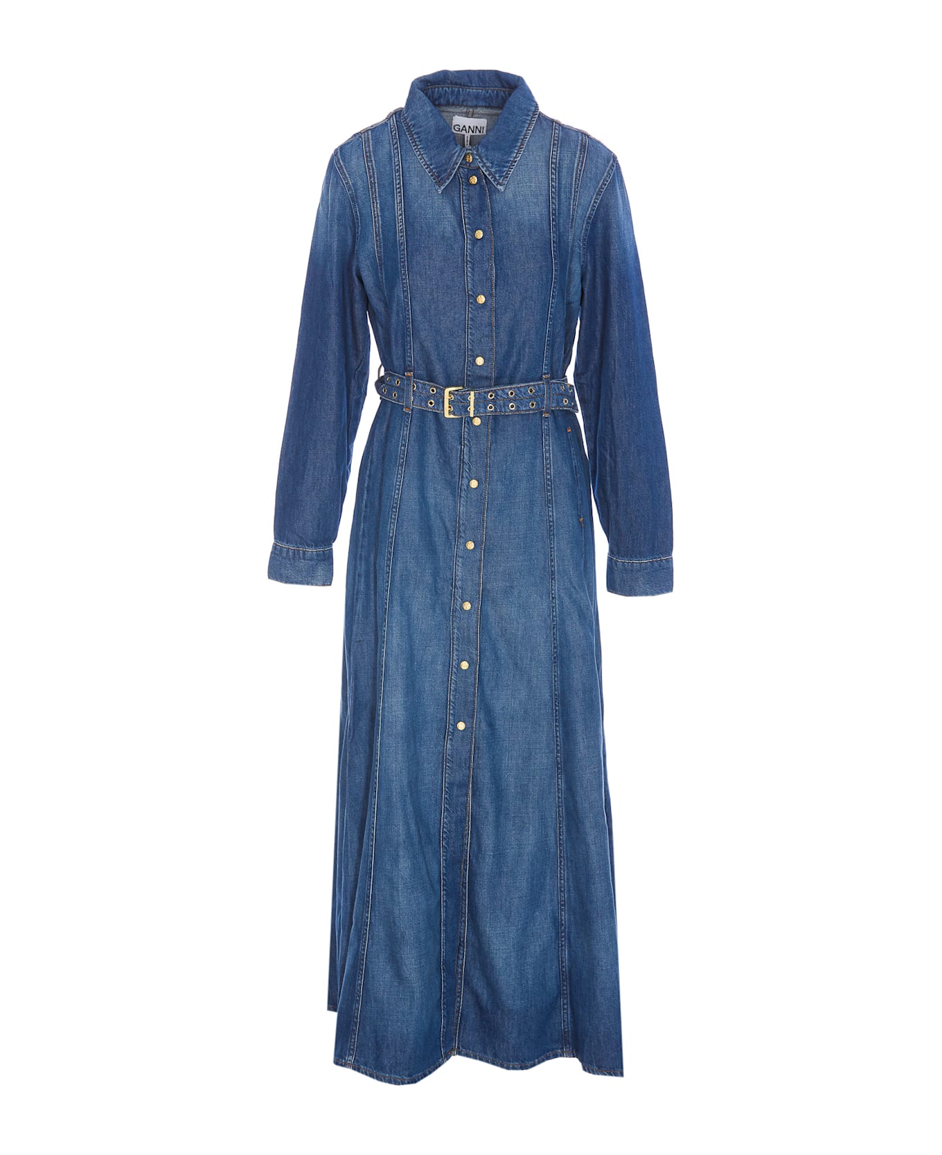 Ganni Denim Maxi Dress - Blue
