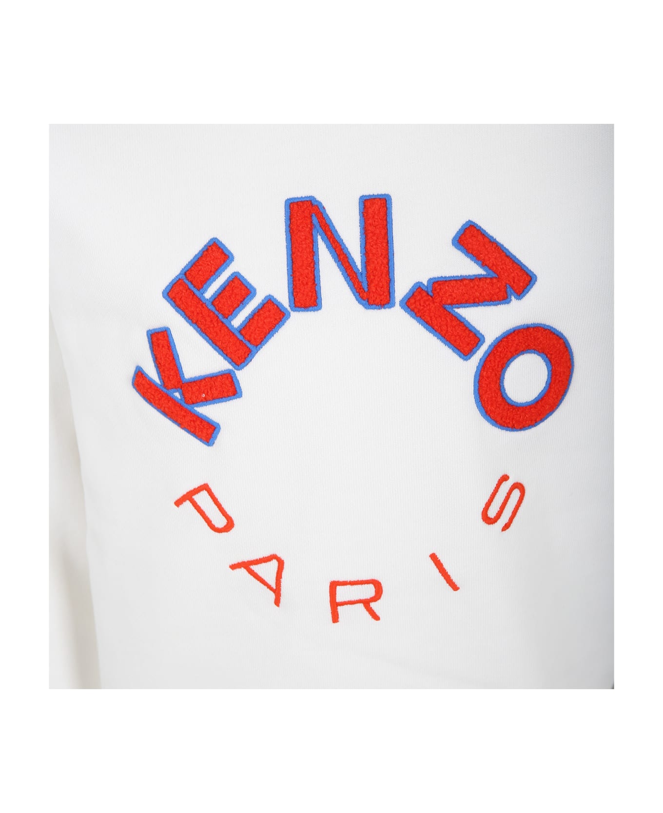 Kenzo Kids Ivory Sweatshirt For Boy With Logo - Avorio