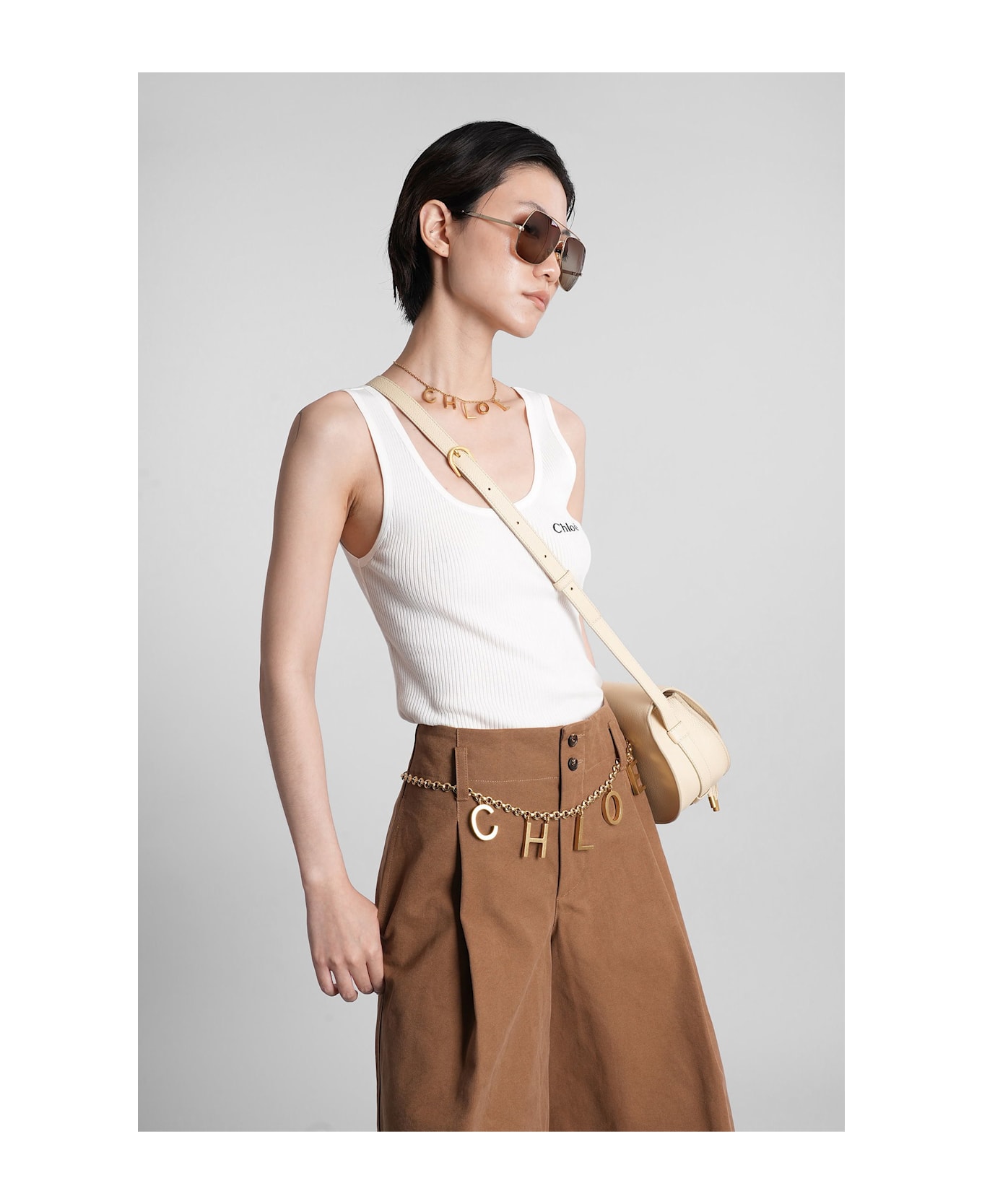 Chloé Tank Top In White Cotton - white