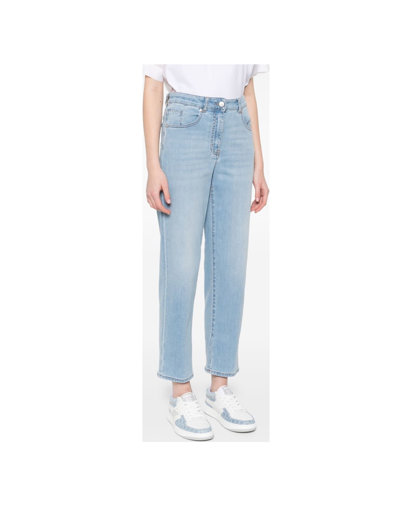 Peserico Light Blue Trousers - Blue