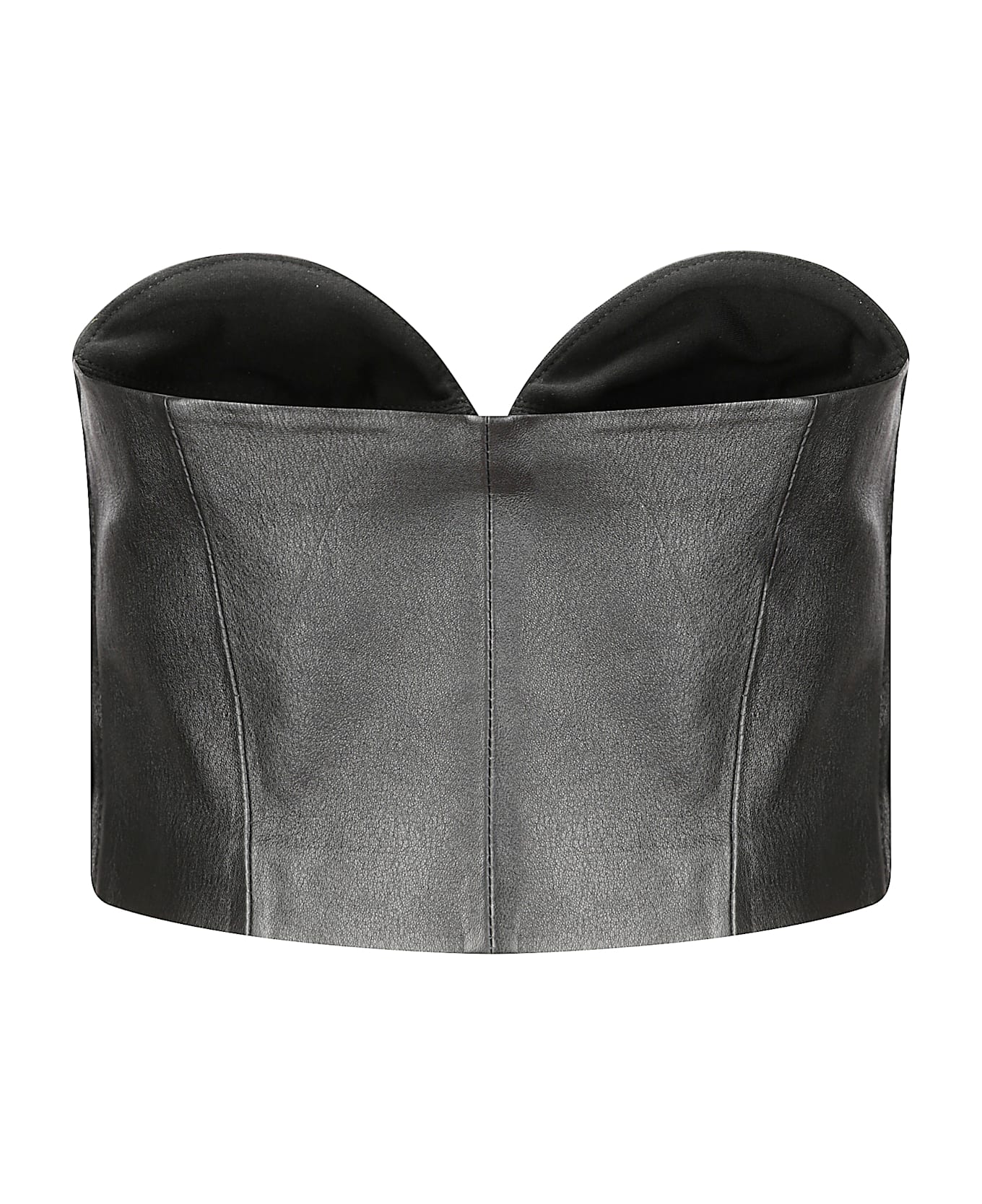 Desa 1972 Leather Bustier Top - BLACK