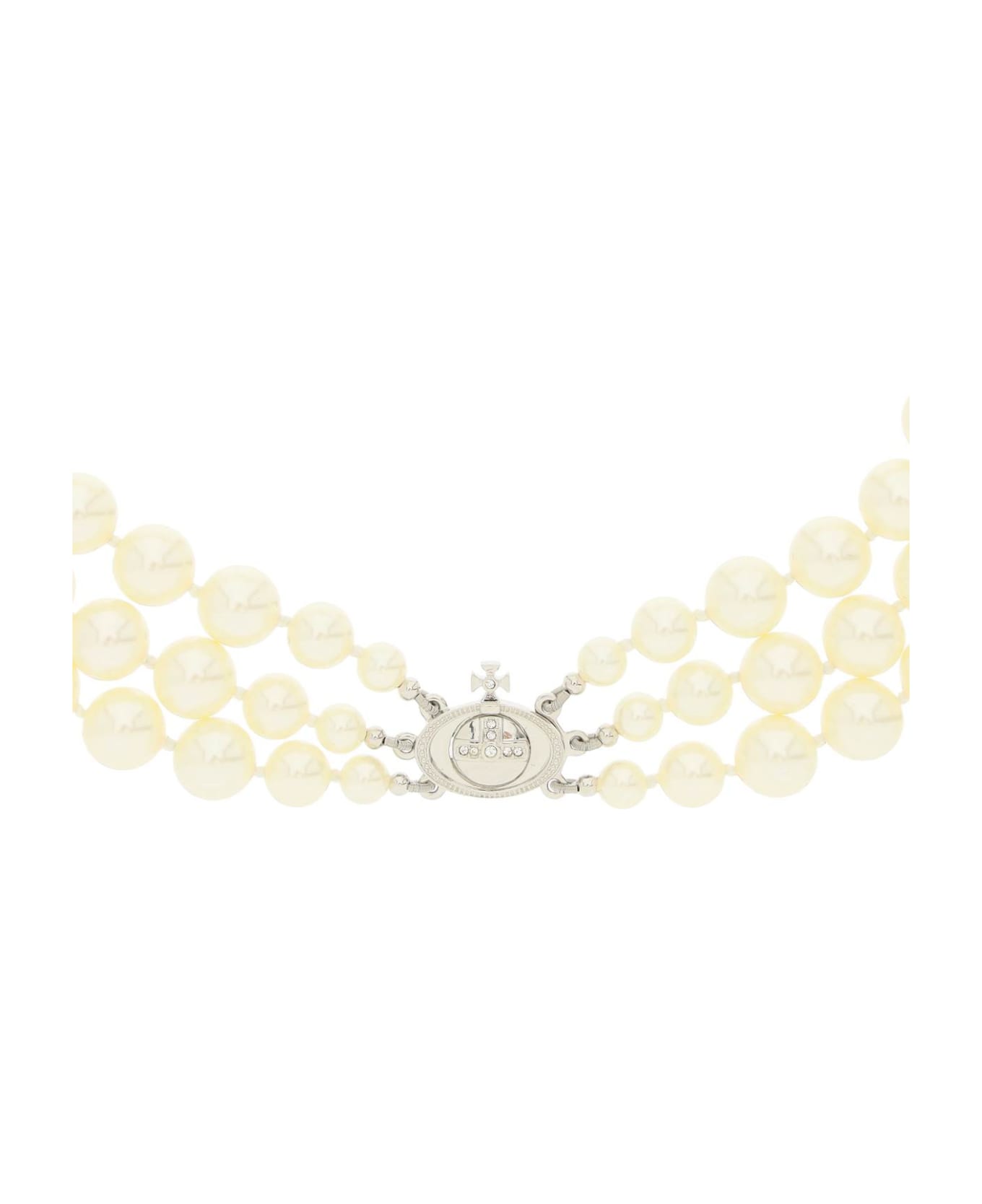 Vivienne Westwood Three Row Pearl Choker - Beige