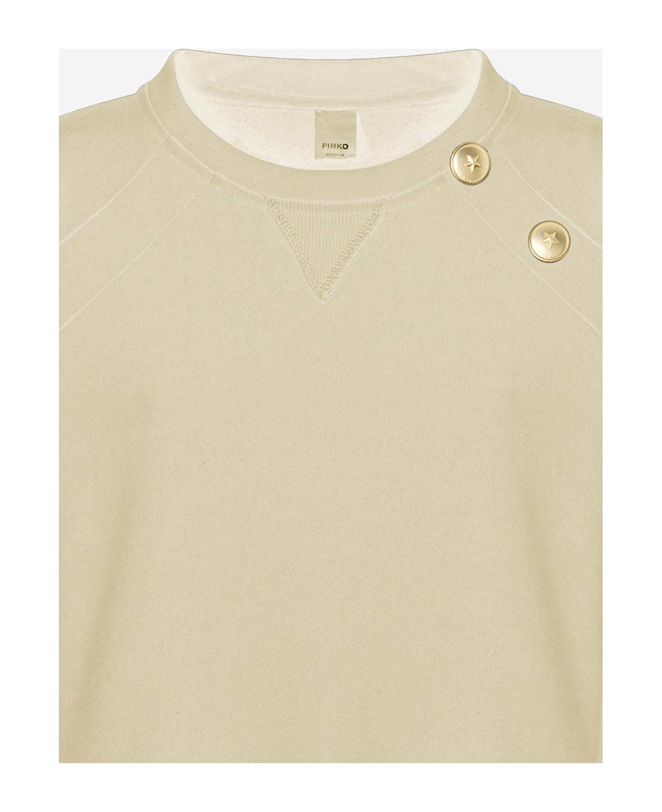 Pinko Cotton Sweatshirt With Buttons - White