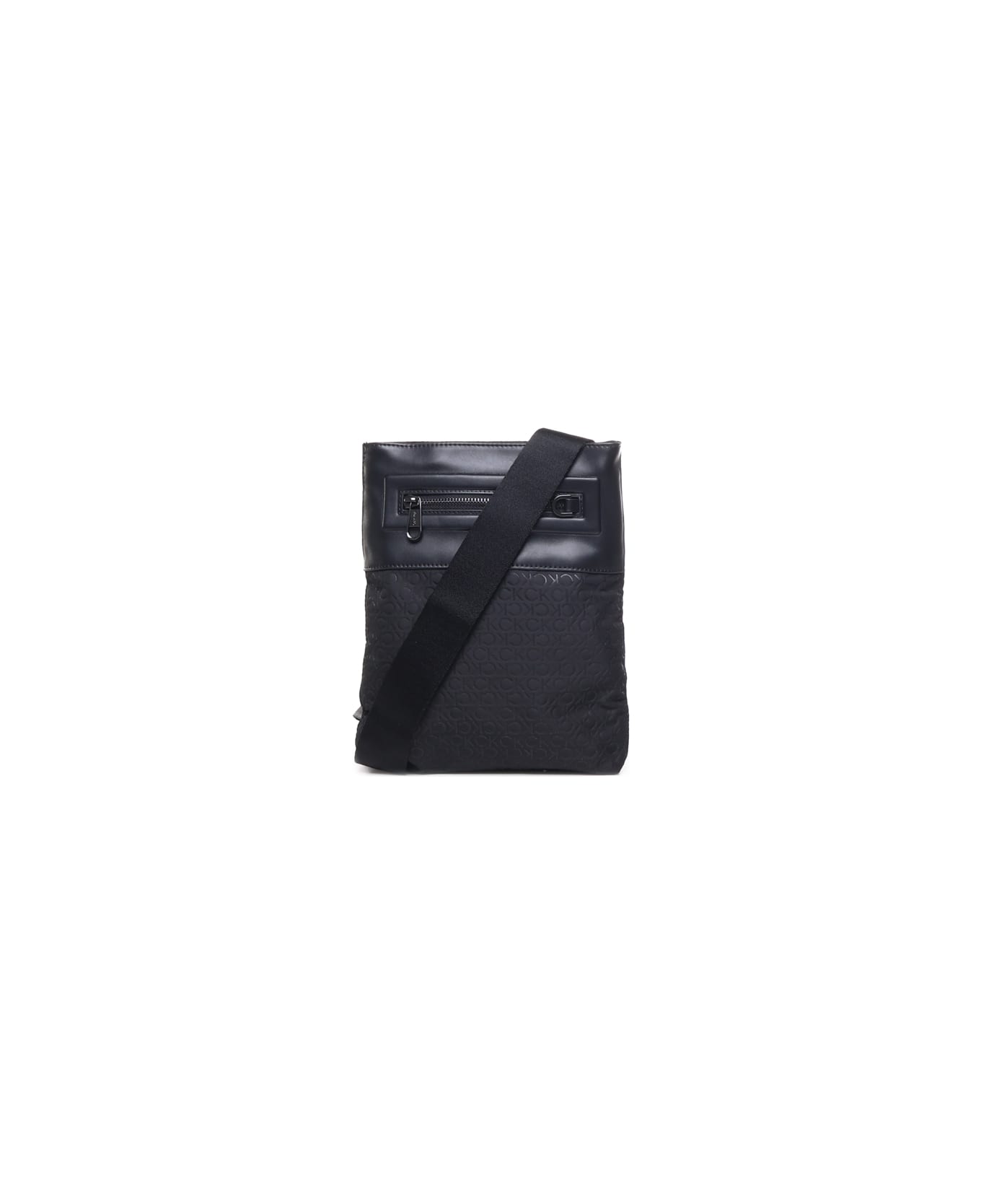 Calvin Klein Flat Shoulder Bag With Logo - Black ショルダーバッグ