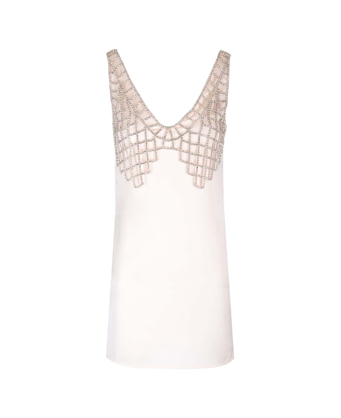 self-portrait Short Dress With Diamond Bralette - CREAM