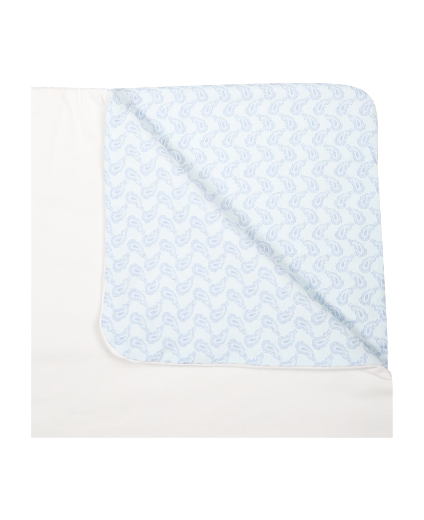 Etro Sky Blue Blanket For Baby Boy With Logo - Light Blue