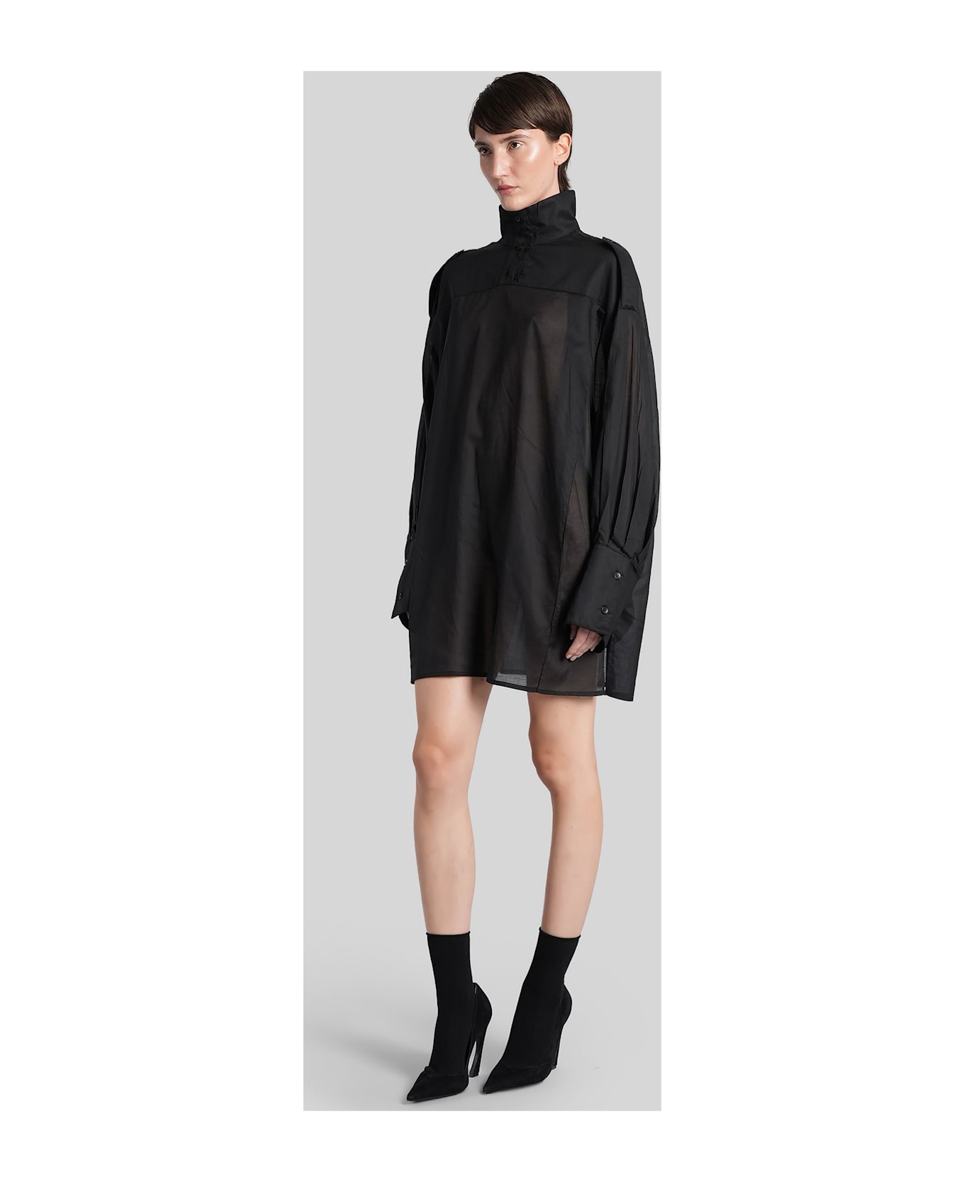 TheLatest Ciara Shirt In Black Cotton - black