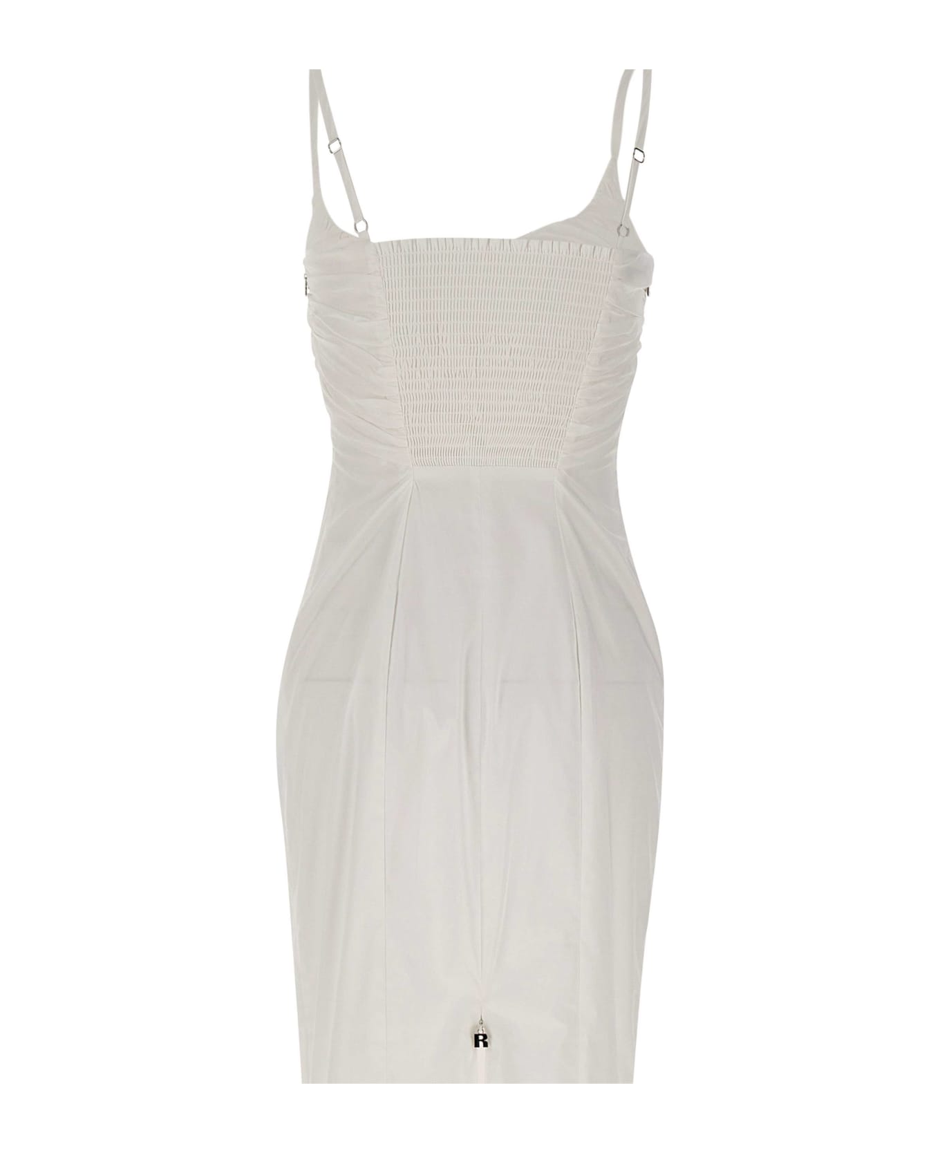 Rotate by Birger Christensen "ruched Cup Midi Dress" Cotton Dress - WHITE