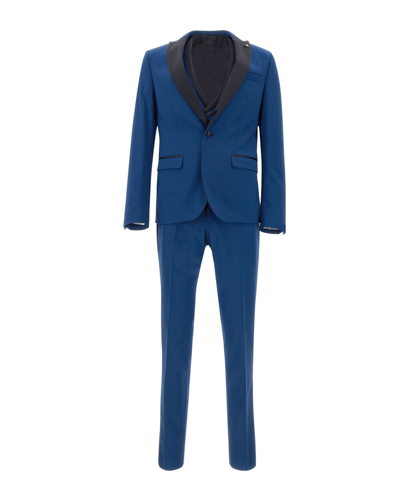 Manuel Ritz Three-piece Formal Suit - BLUE