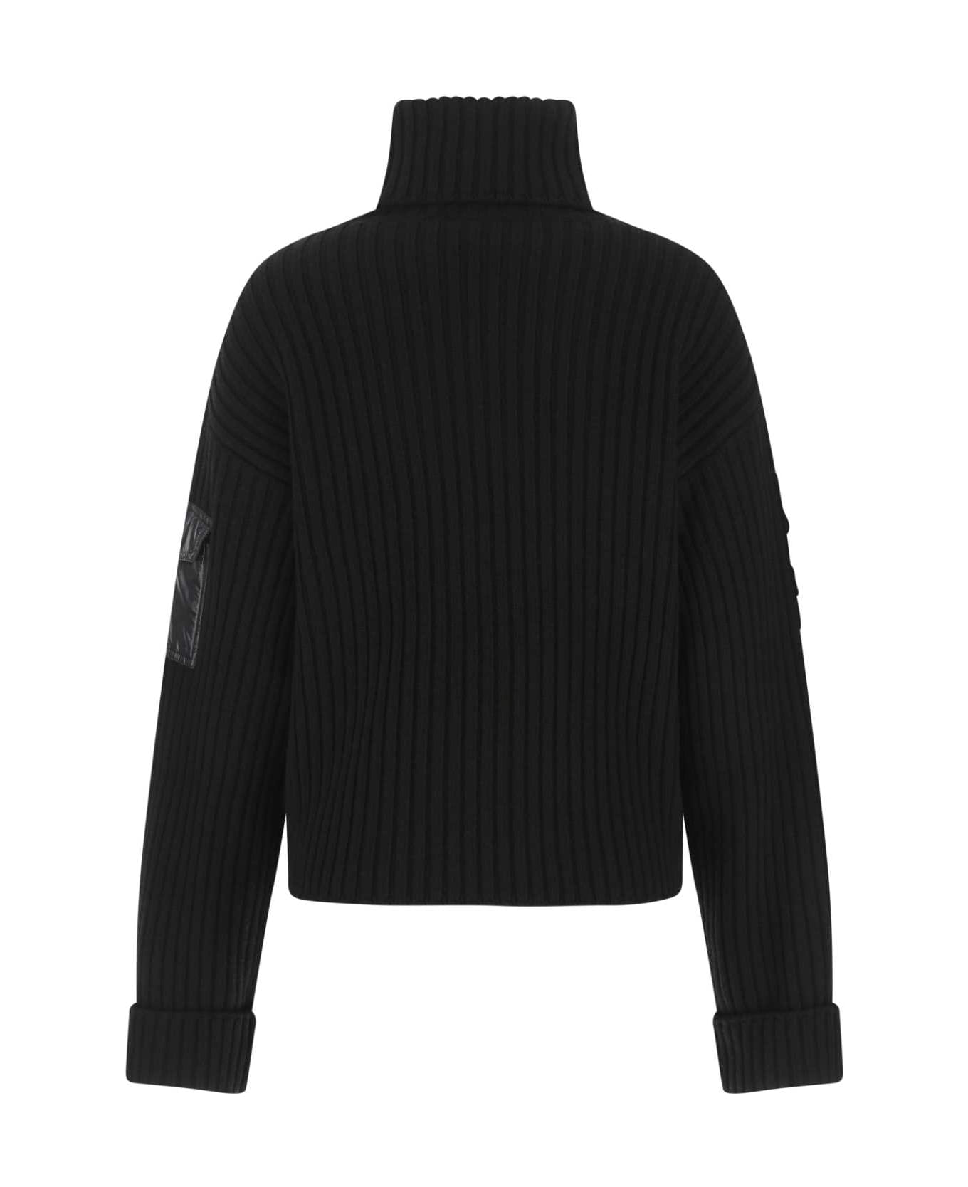 Moncler Black Wool Oversize Sweater - 999