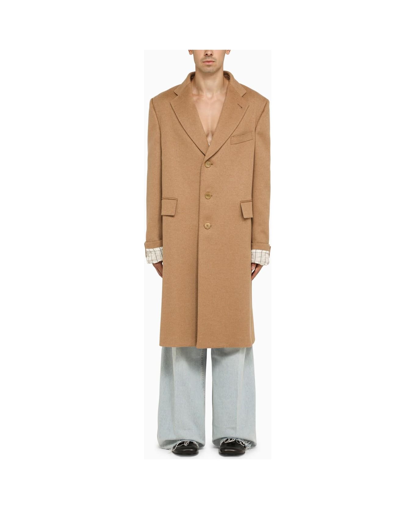 Gucci Single-breasted Camel Coat - Camel