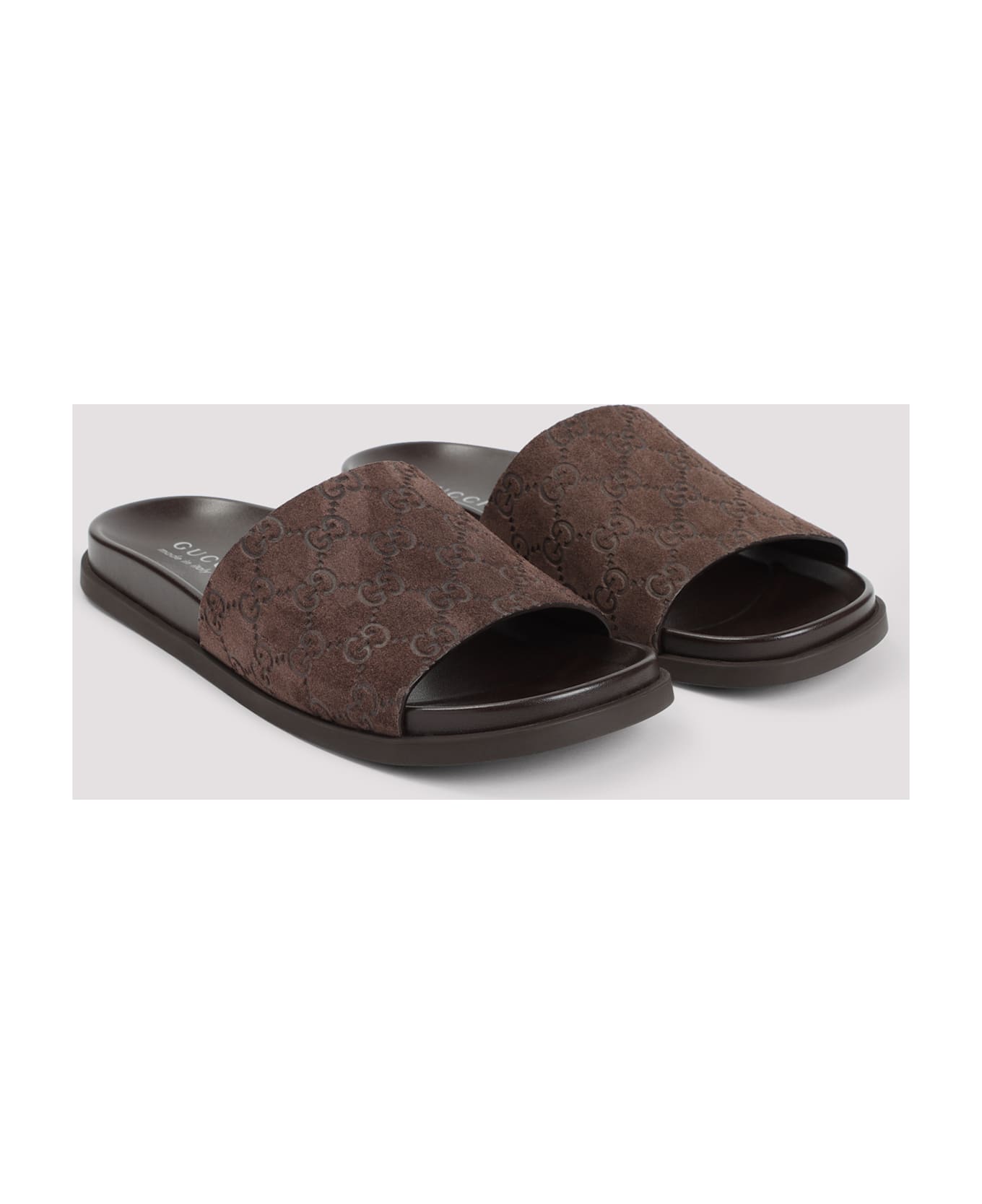 Gucci Brown Suede Slippers - COCOA