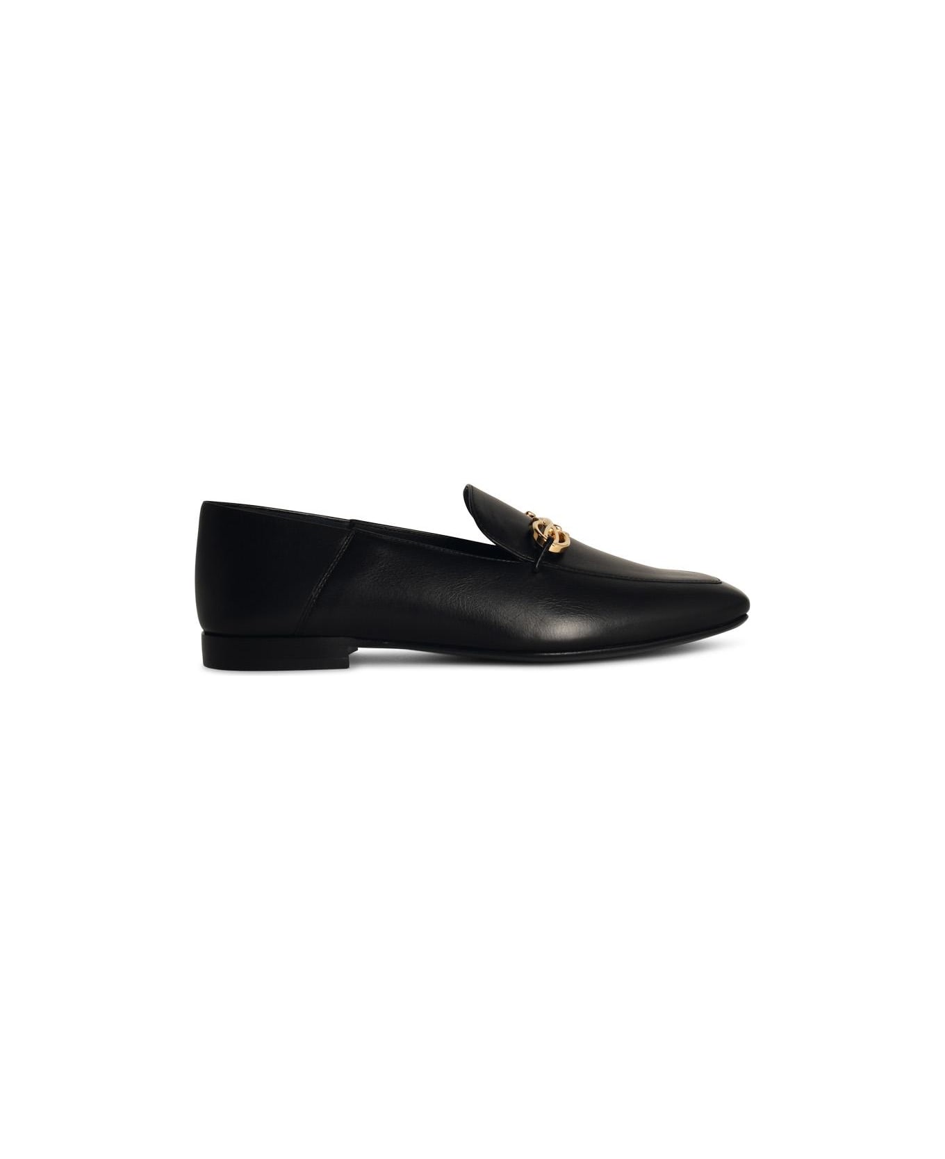 Ferragamo 'louis' Black Leather Loafers - Black