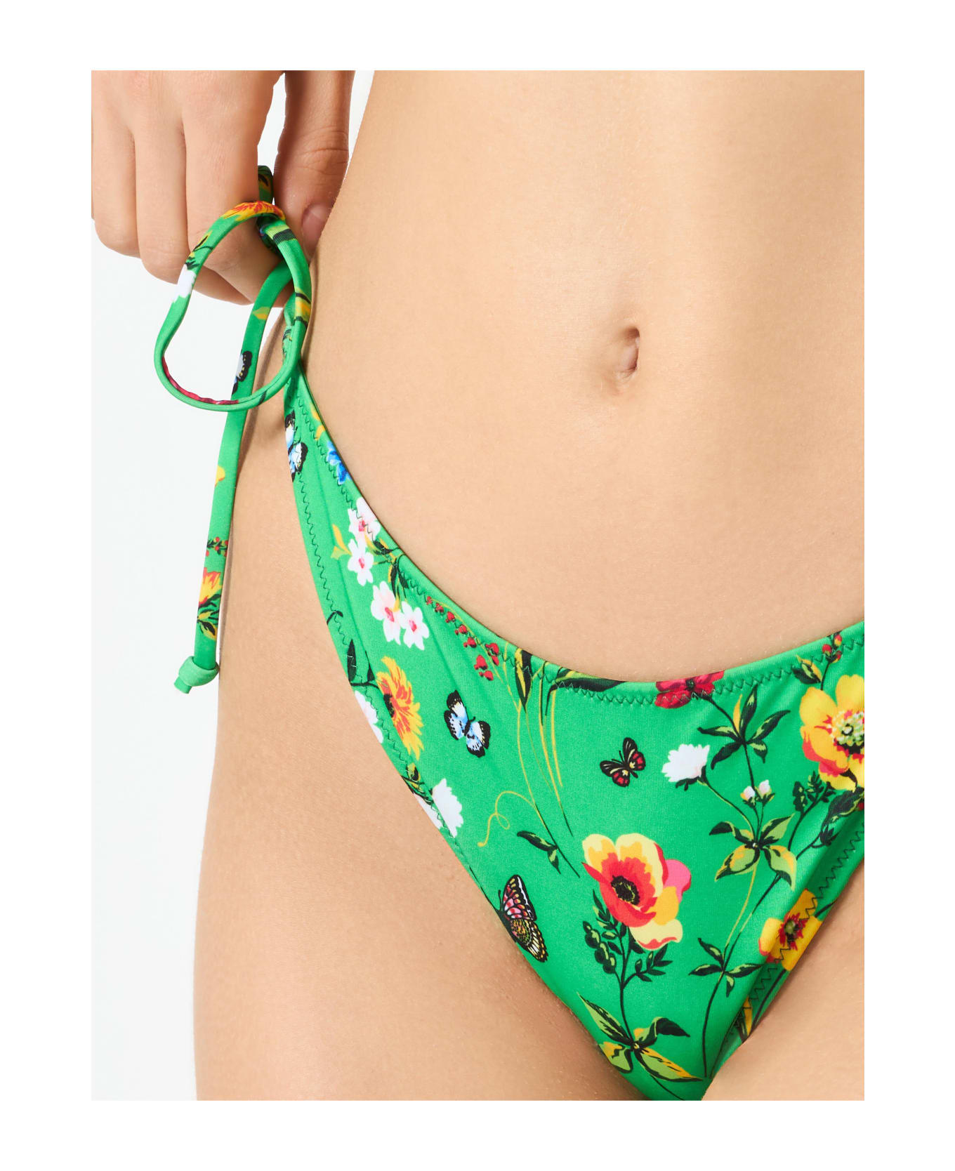 MC2 Saint Barth Woman Swim Briefs With Flower Print - GREEN