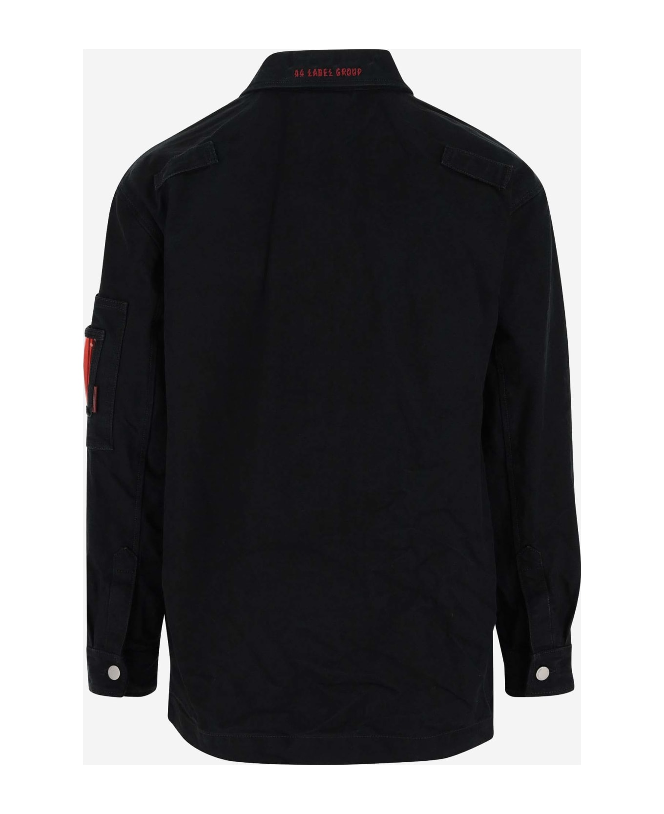 44 Label Group Cotton Denim Shirt With Logo - Black