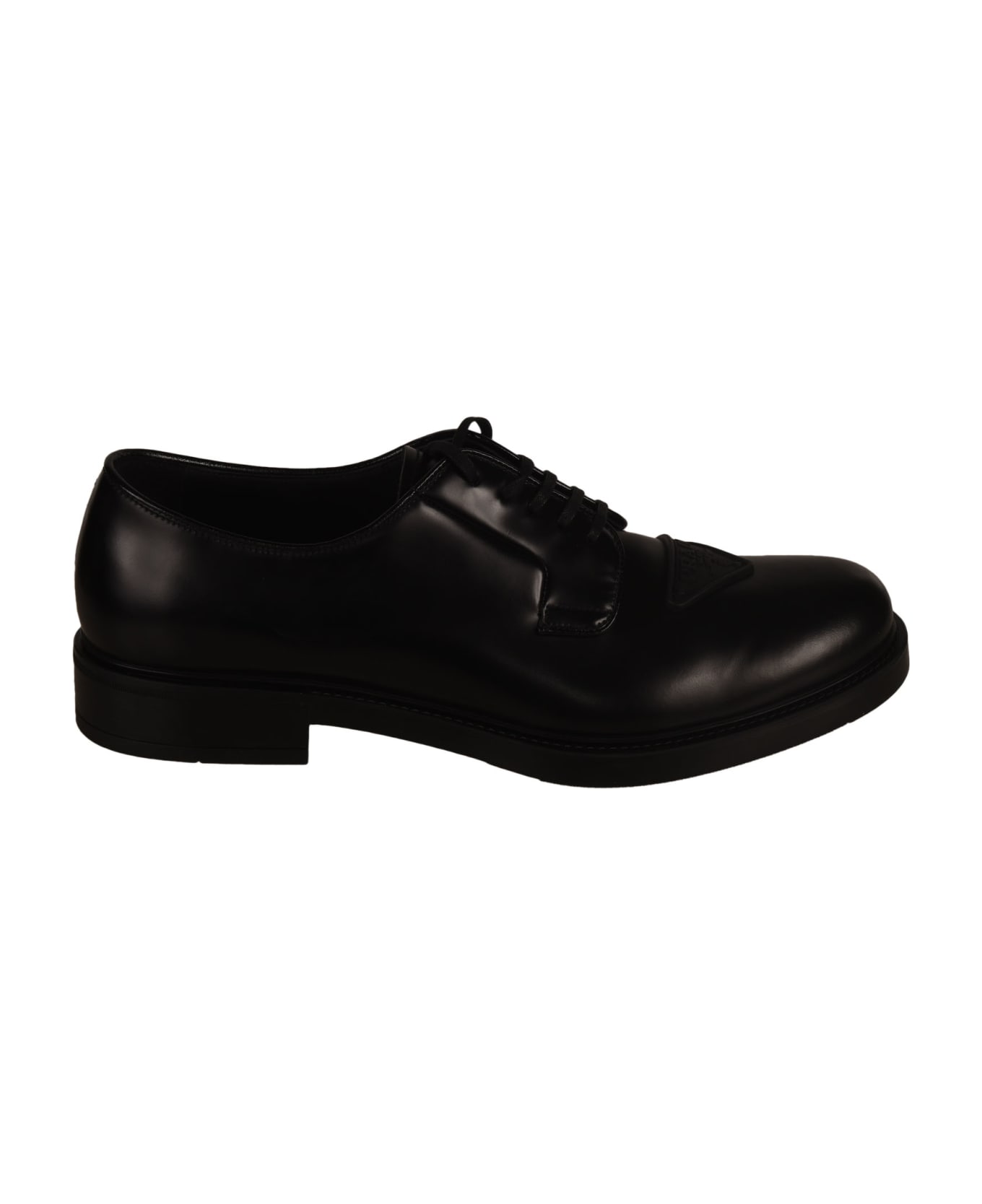 Prada Logo Patched Derby what Shoes - Black