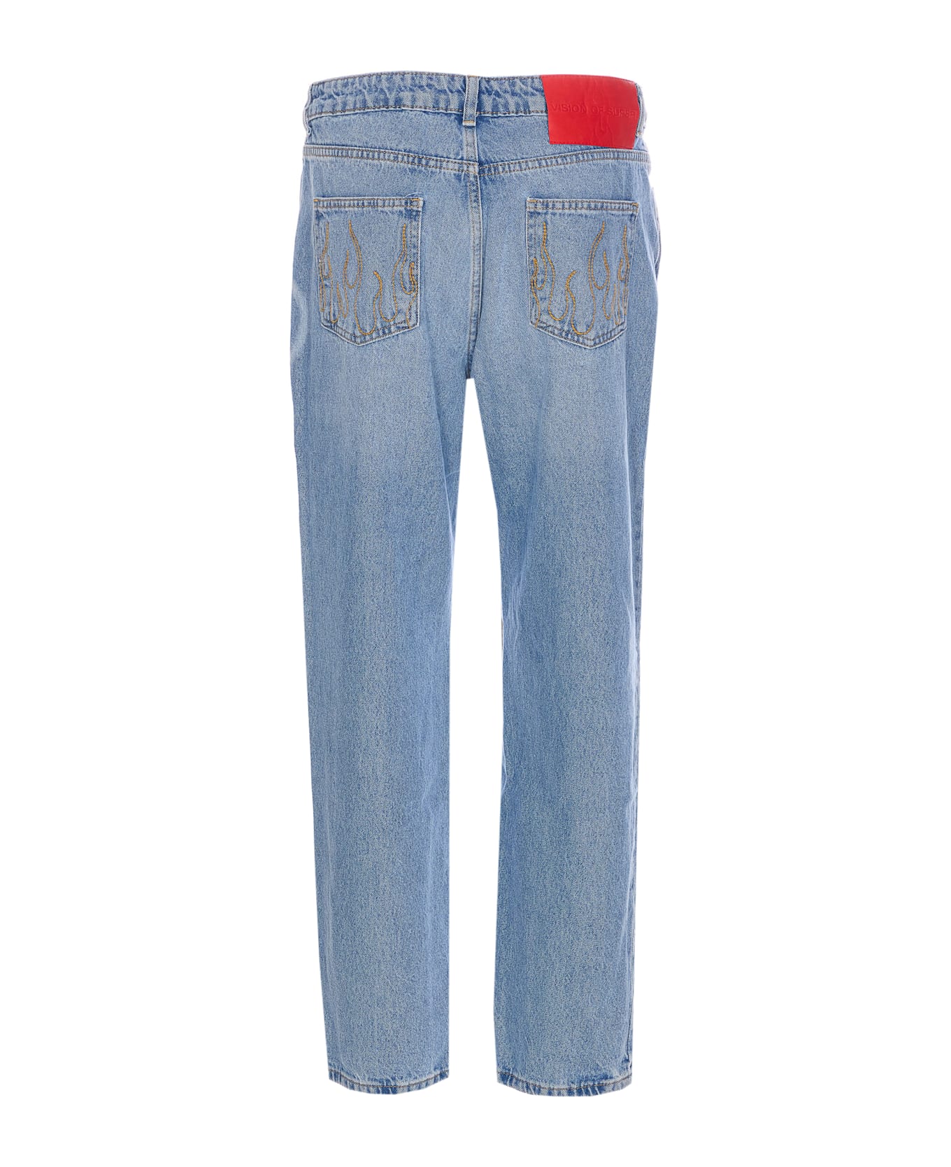 Vision of Super Heart Laser Print Jeans - Blue