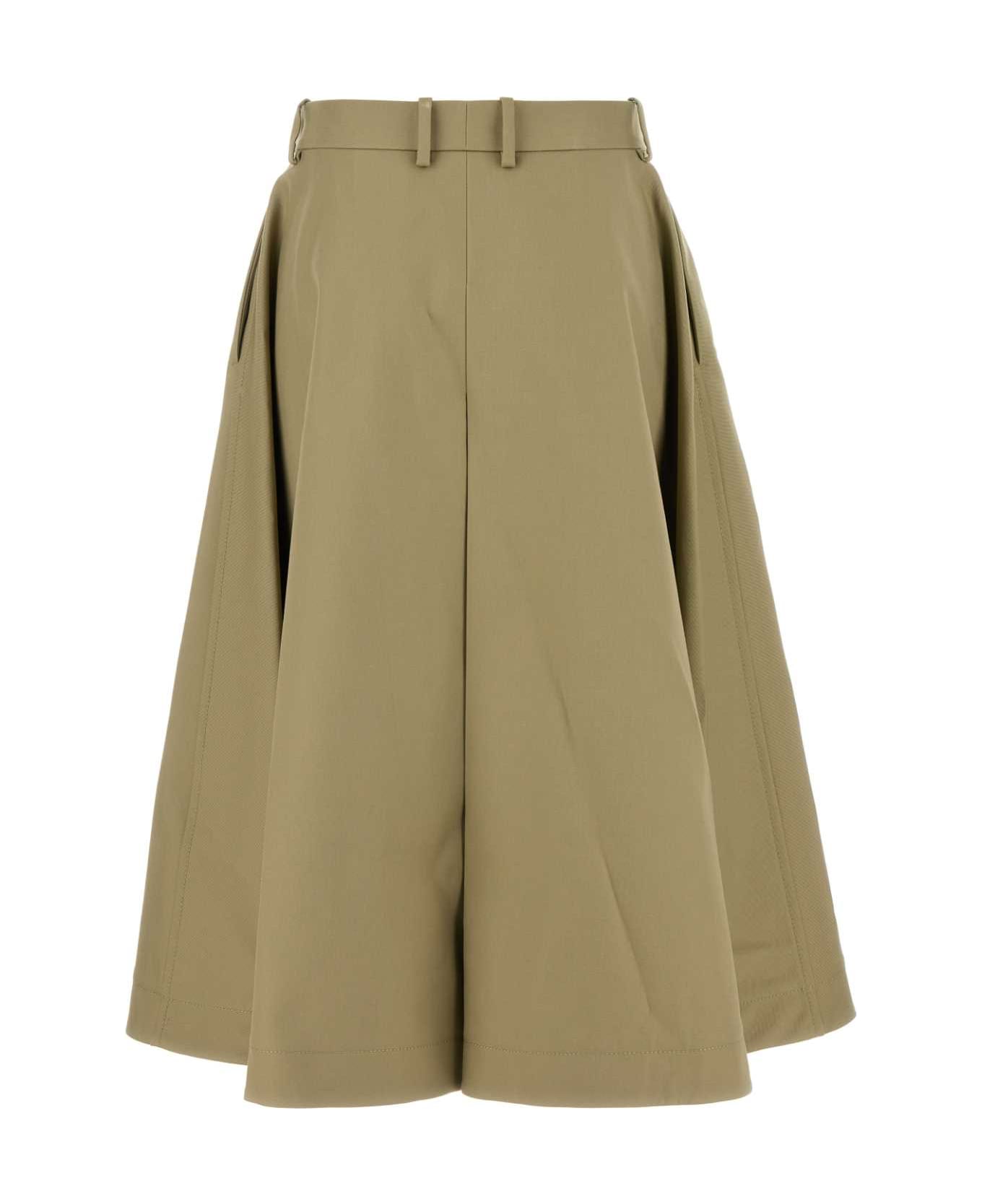 Bottega Veneta Khaki Cotton Skirt - TRAVERTINO