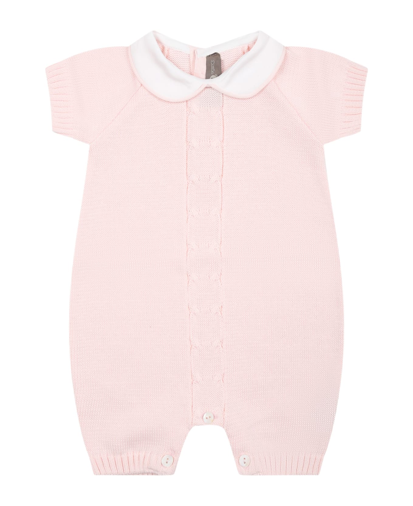 Little Bear Pink Romper For Baby Girl - Rosa ボディスーツ＆セットアップ