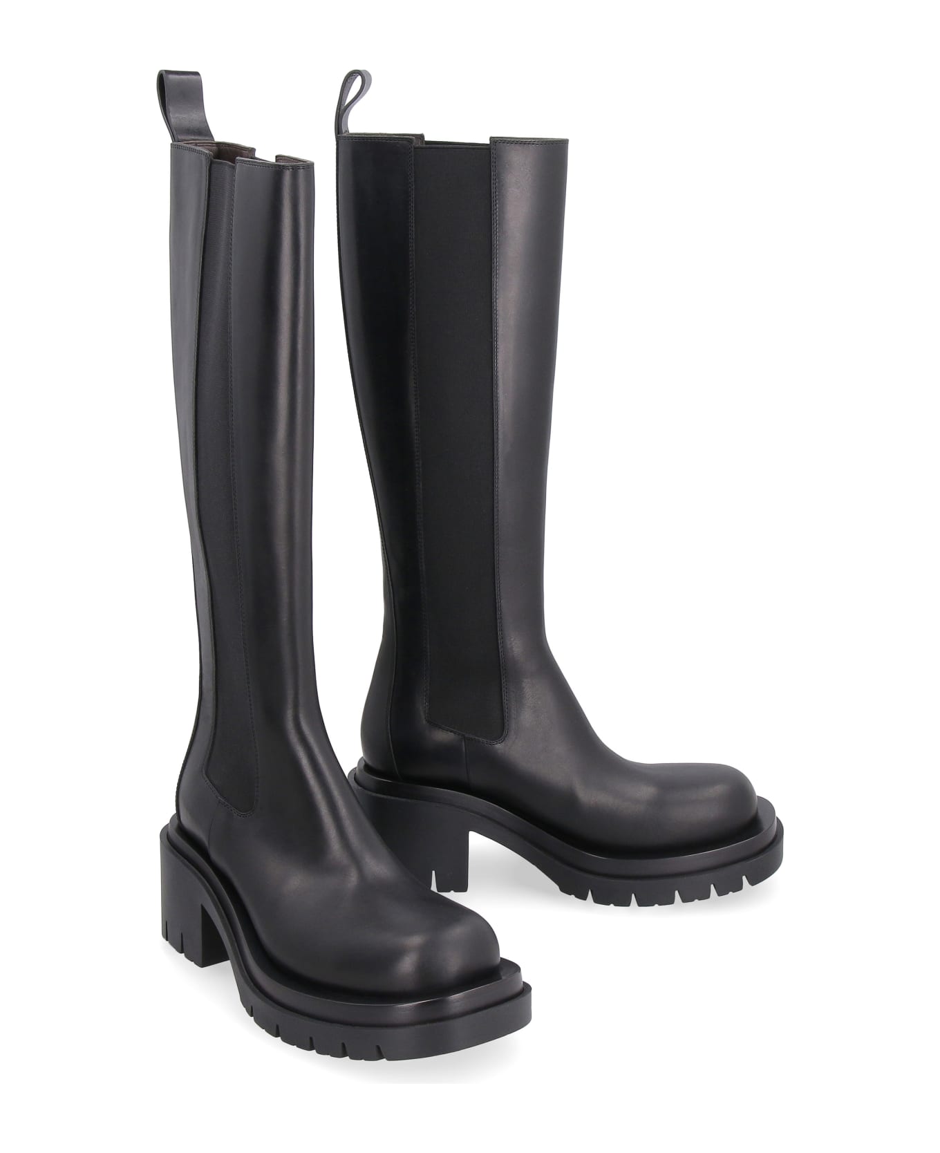 Bottega Veneta Lug Leather Boots - black