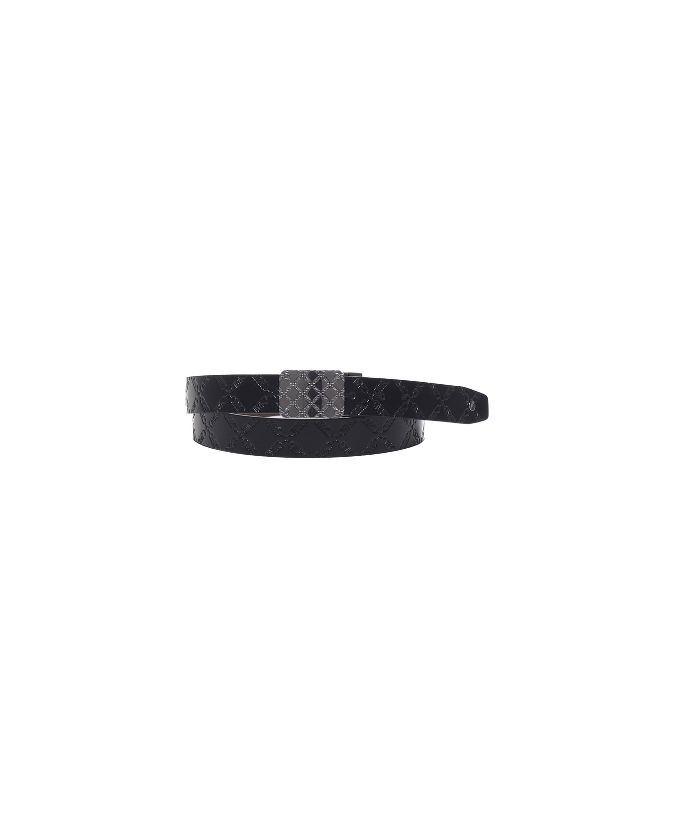 MICHAEL Michael Kors Reversible Empire Logo Embossed Leather Belt - Black ベルト