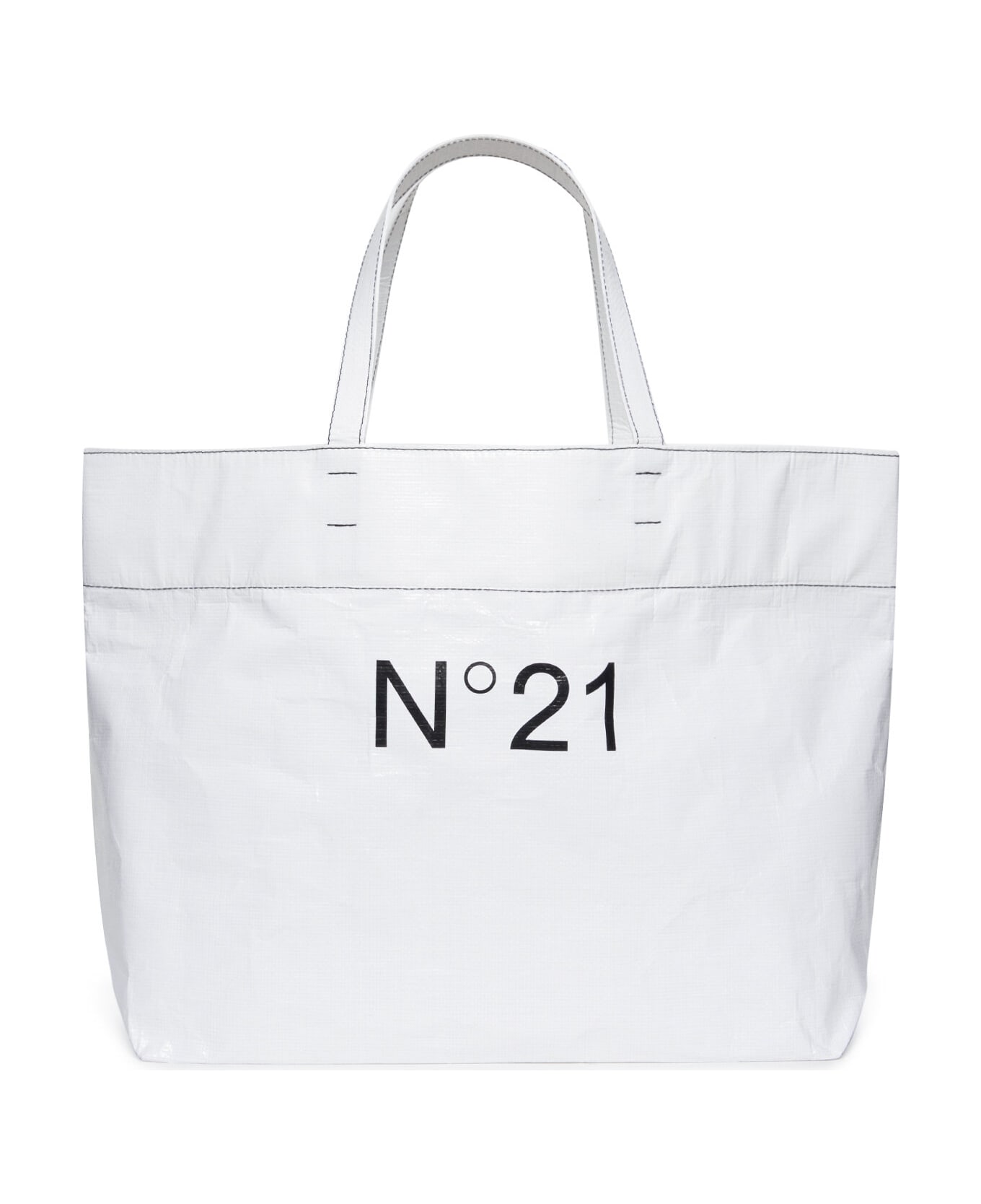 N.21 N21w23u Bags N°21 White Shopper Bag With Institutional Logo - Bianco