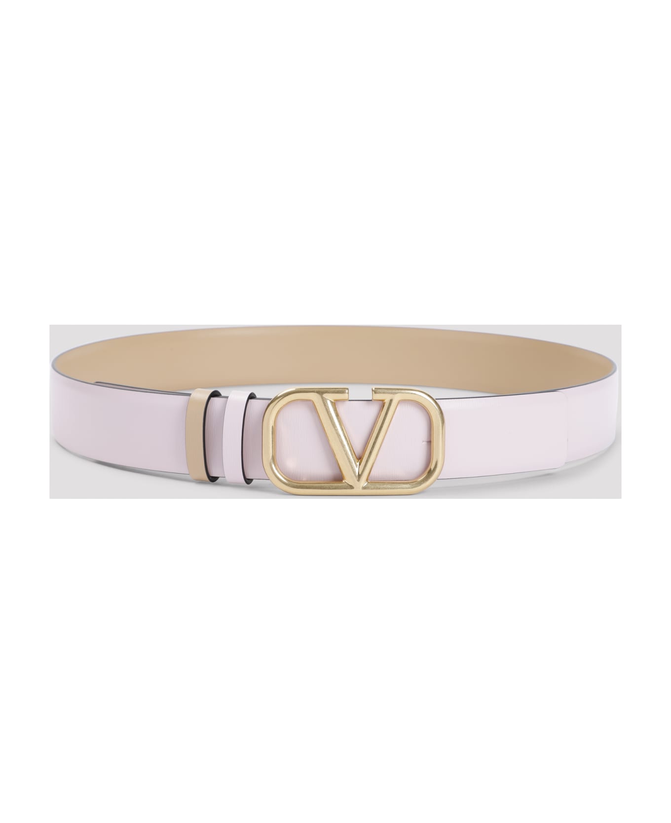 Valentino Garavani Vlogo Signature Reversible Belt - W Rose Quarts Cappuccino