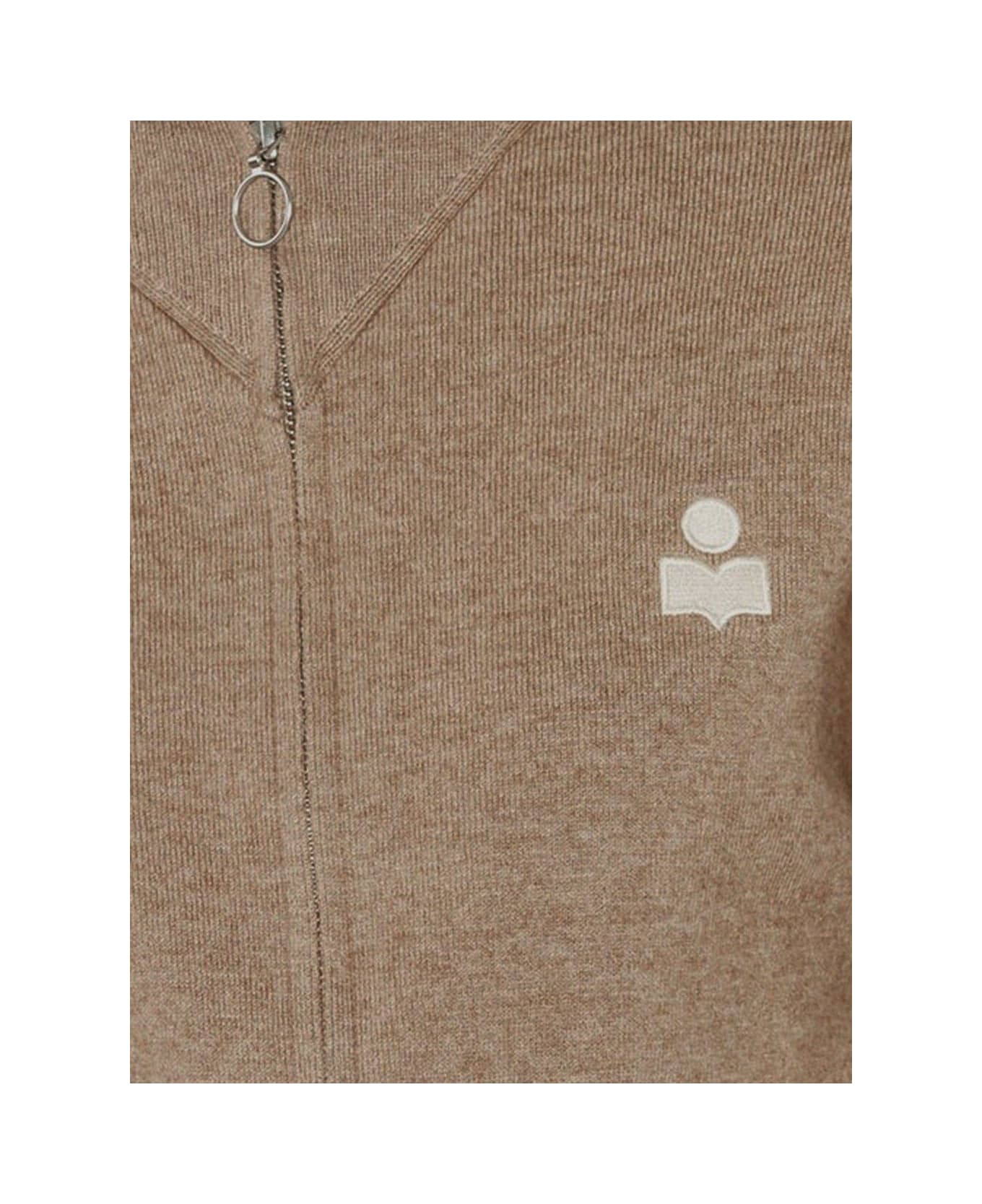 Marant Étoile Axelle Zip-up Cardigan - BEIGE